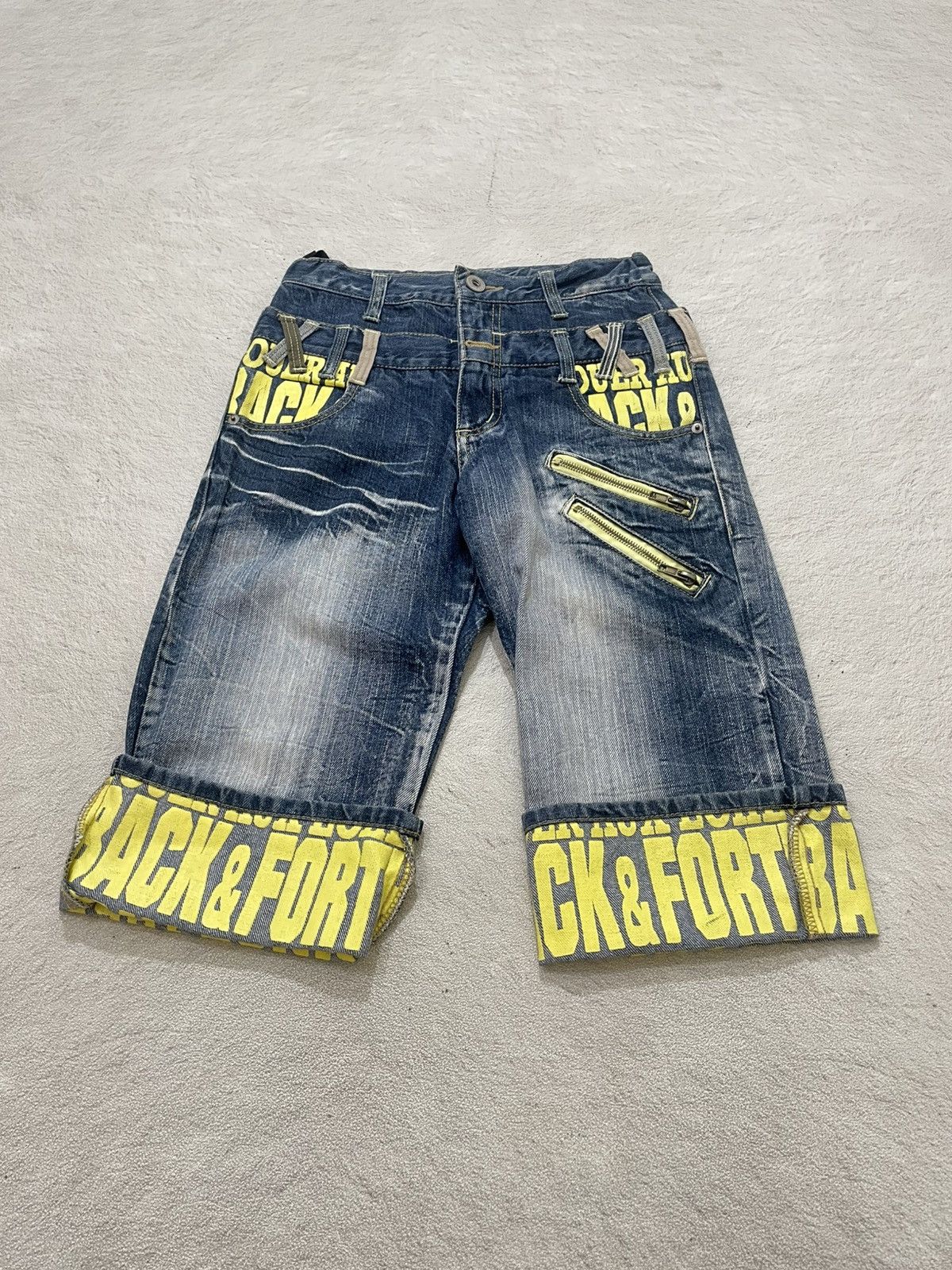 Japanese Brand 2000s Nylaus Double Waist Pants Multi Pocket Stonewash Y2K Size US 26 / EU 42 - 1 Thumbnail