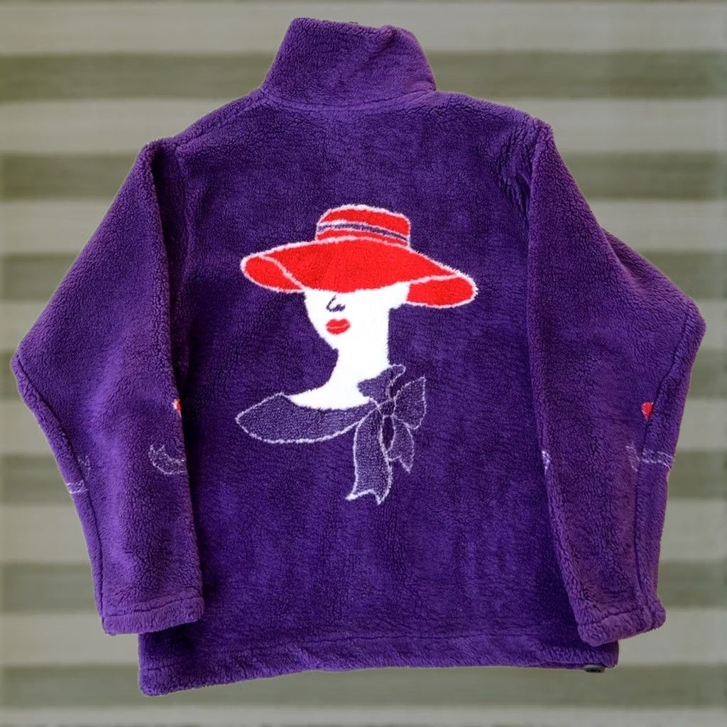 Vintage VTG Black Mountain Alaska Fleece Orca Whale Nature Jacket
