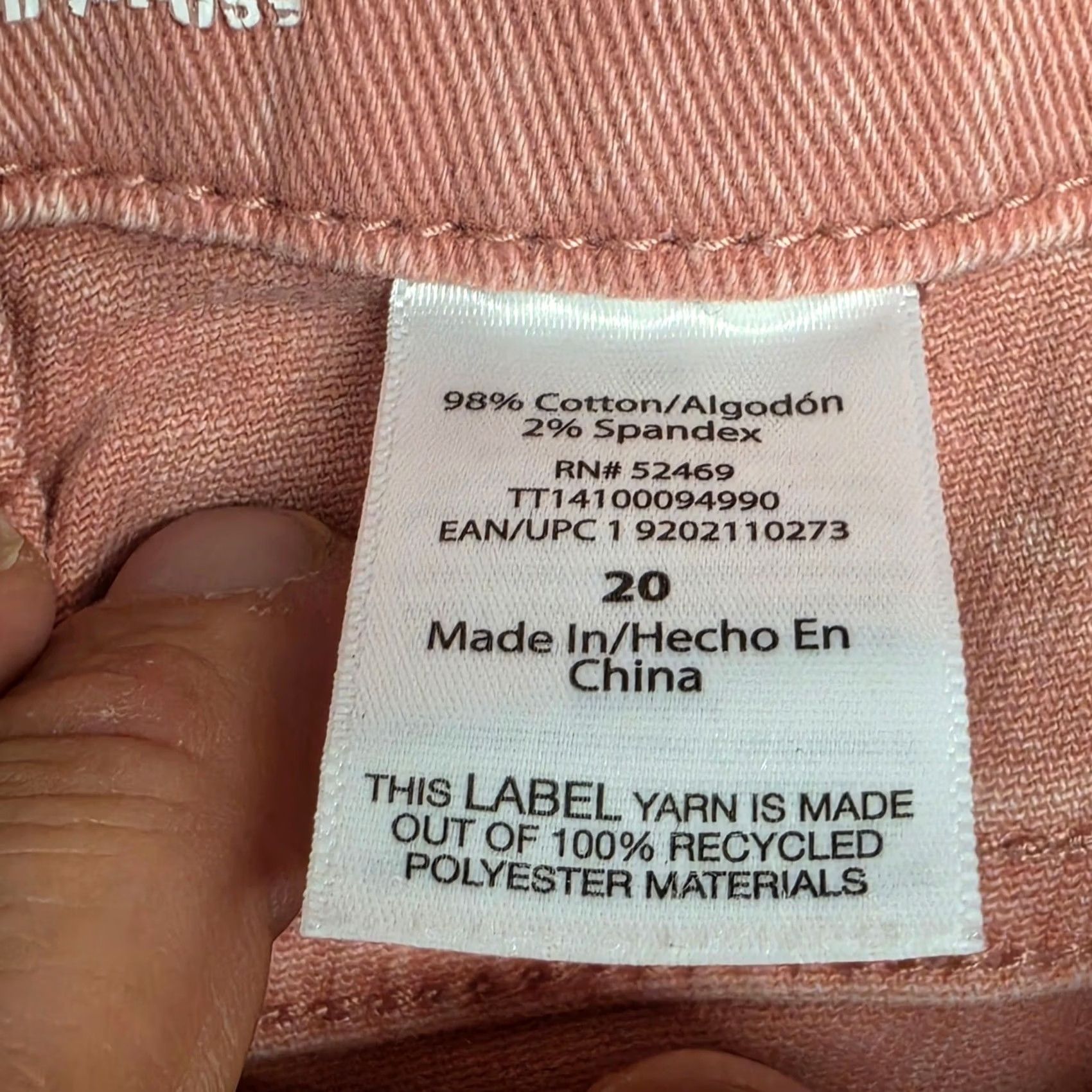 Vintage Time and Tru Pink Raw Hem Cropped Jeans Womens Plus Size 20 Stretch Denim Pants Size 42" / US 20 - 4 Thumbnail