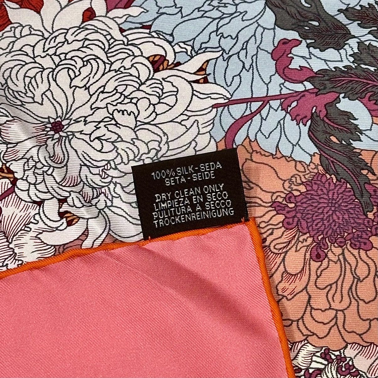 Hermes NEW HERMÈS ROBE LÉGÈRE SILK CORAL FLORAL HORSE SCARF Size ONE SIZE - 10 Thumbnail