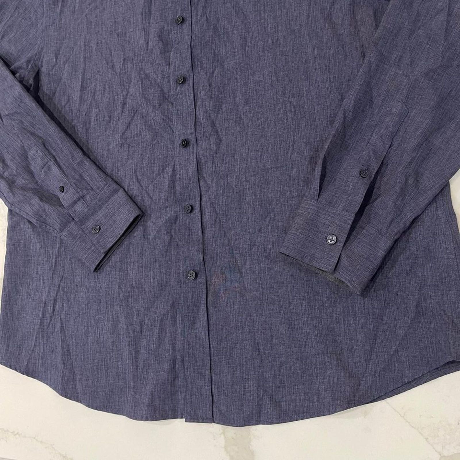 Vince Camuto Vince Camuto Long Sleeve Button Up Dress Shirt Blue Men's XL Size US XL / EU 56 / 4 - 2 Thumbnail