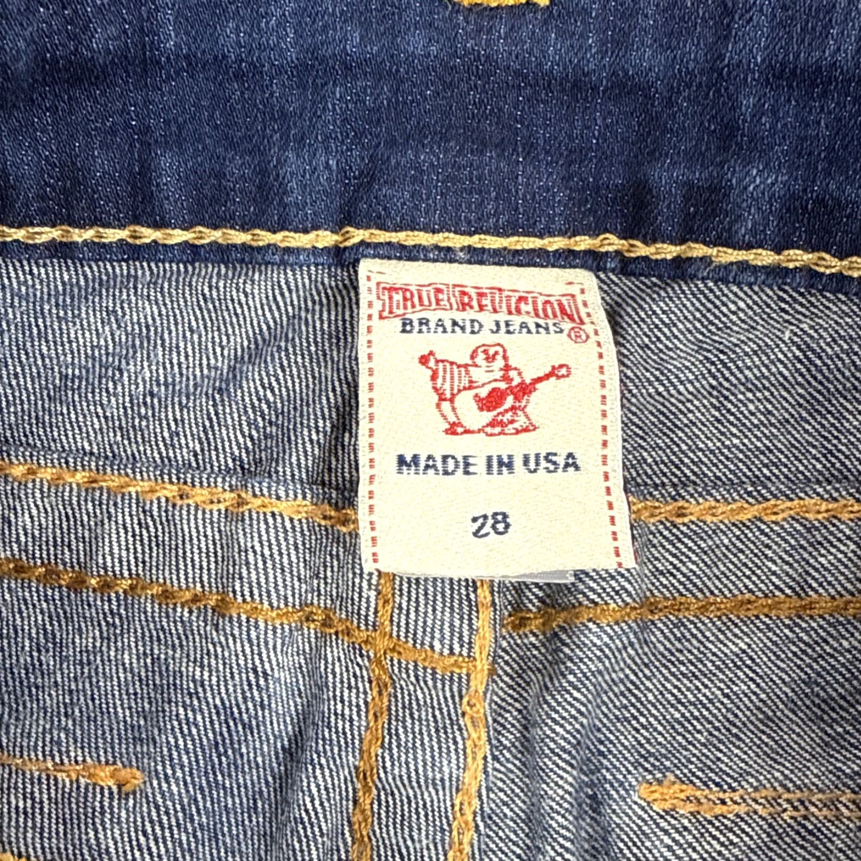 True Religion VINTAGE True Religion Jeans Shorts Blue Cut-Off Low Rise Denim 3 in Inseam Sz 28 Womens Size 29" - 2 Thumbnail