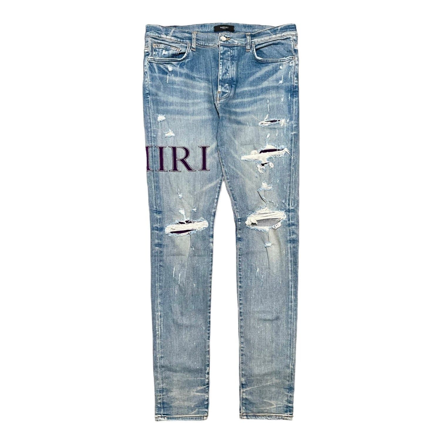 image of Amiri Serif Logo Jeans Clay Indigo, Men's (Size 38)