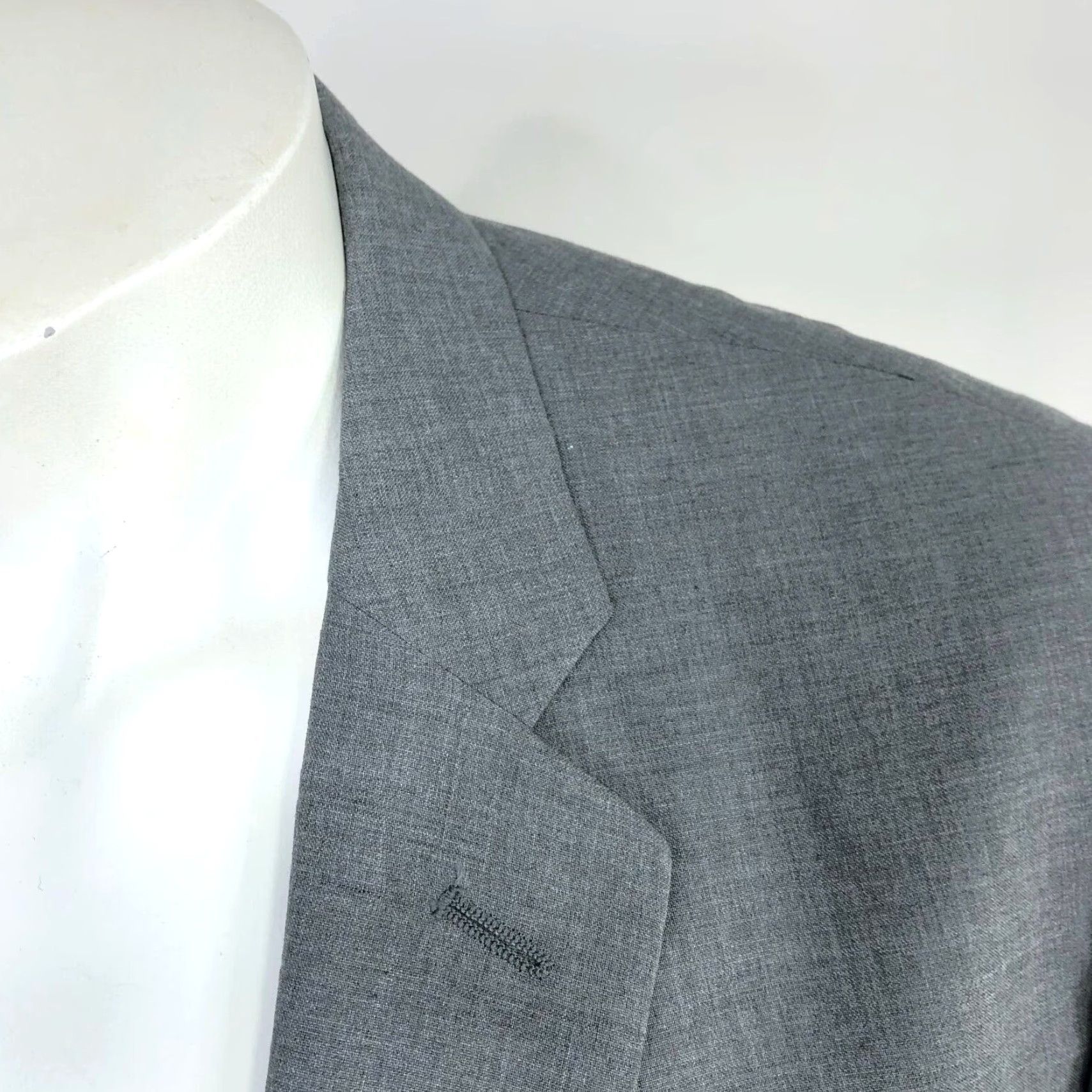 Banana Republic Banana Republic Slim Fit Blazer Jacket Men 44 Gray Polyester Notch Lapel Single-Breasted Four-Button Button Front Dress Sports Coat Size 44R - 2 Thumbnail