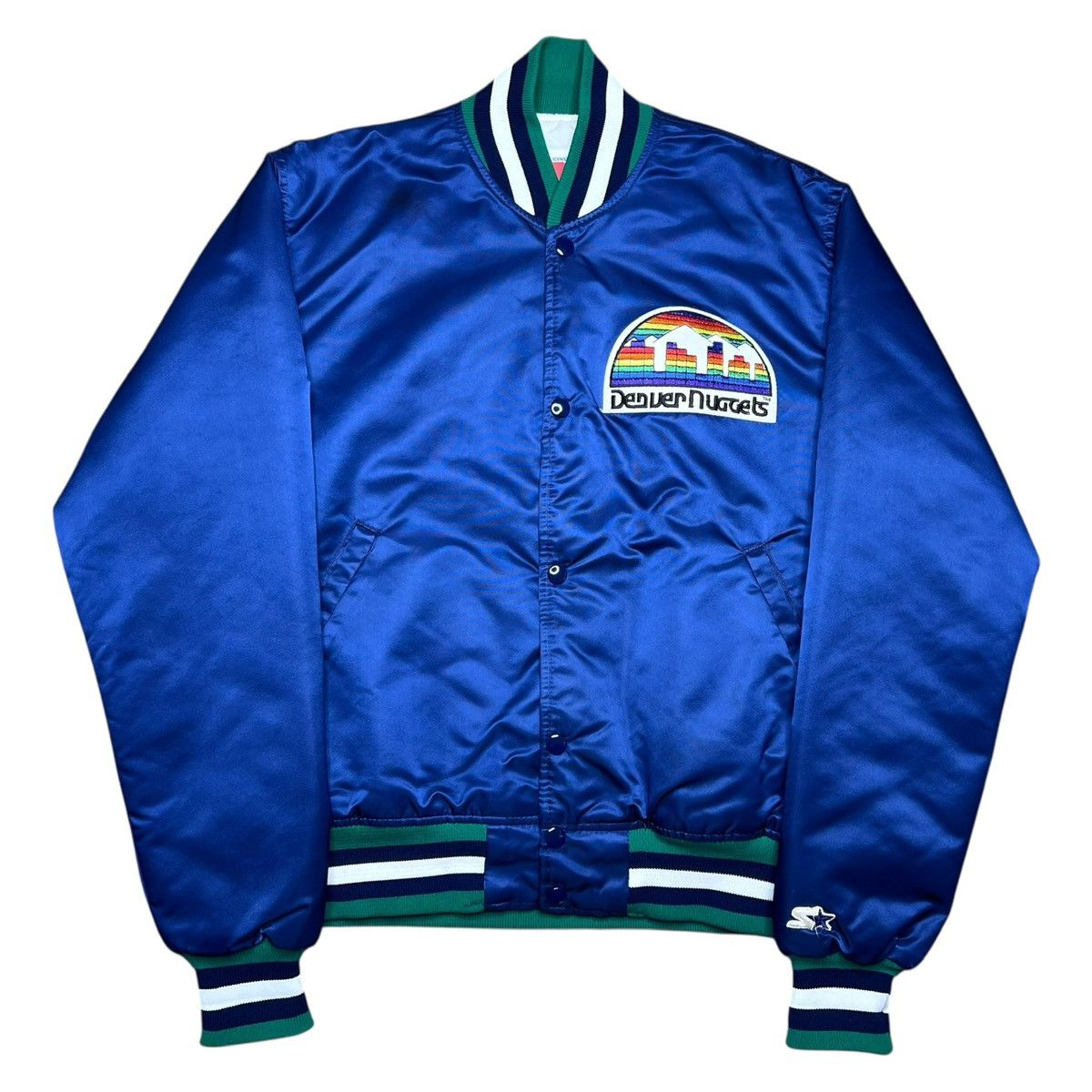 Starter Vintage 1980s NBA Denver Nuggets Starter Satin Bomber Jacket Size US M / EU 48-50 / 2 - 1 Thumbnail
