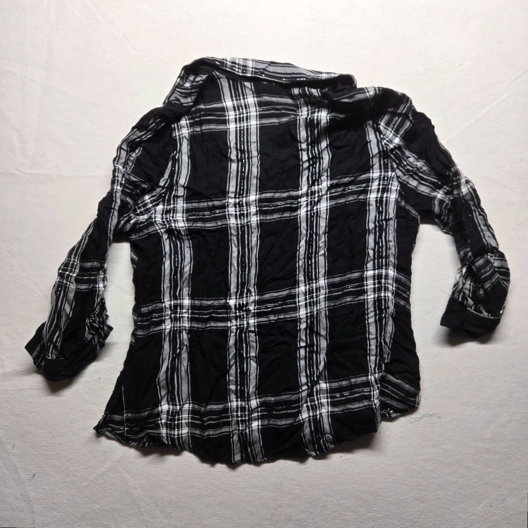 Faded Glory Faded Glory Plus Size 16W Black White Plaid Long Sleeve Button-Up Shirt Womens Size XXL / US 16-18 / IT 52-54 - 7 Thumbnail