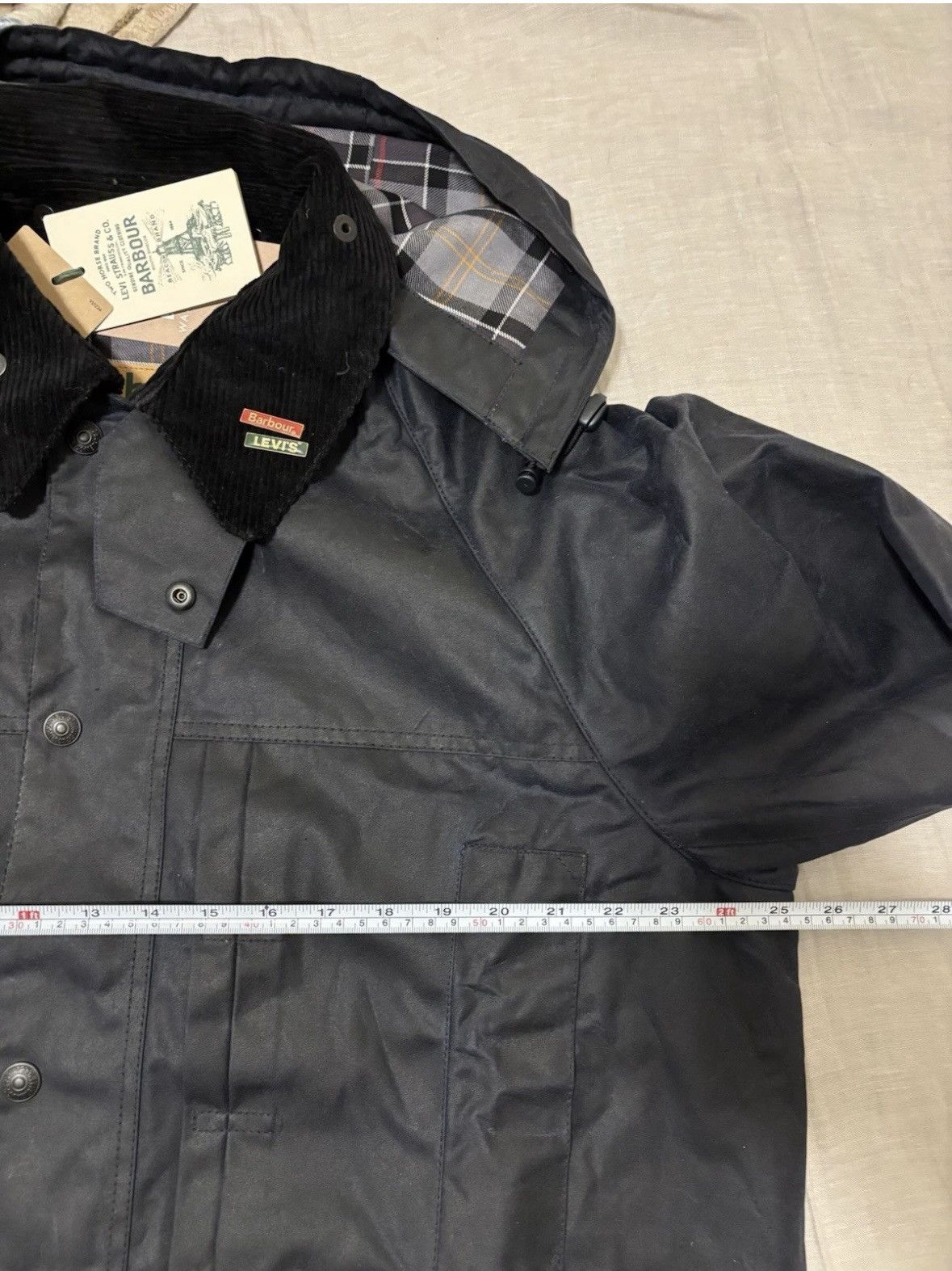 Barbour Barbour x Levi's OS Bedale Waxed Jacket L Blue Oversized Size US L / EU 52-54 / 3 - 13 Thumbnail