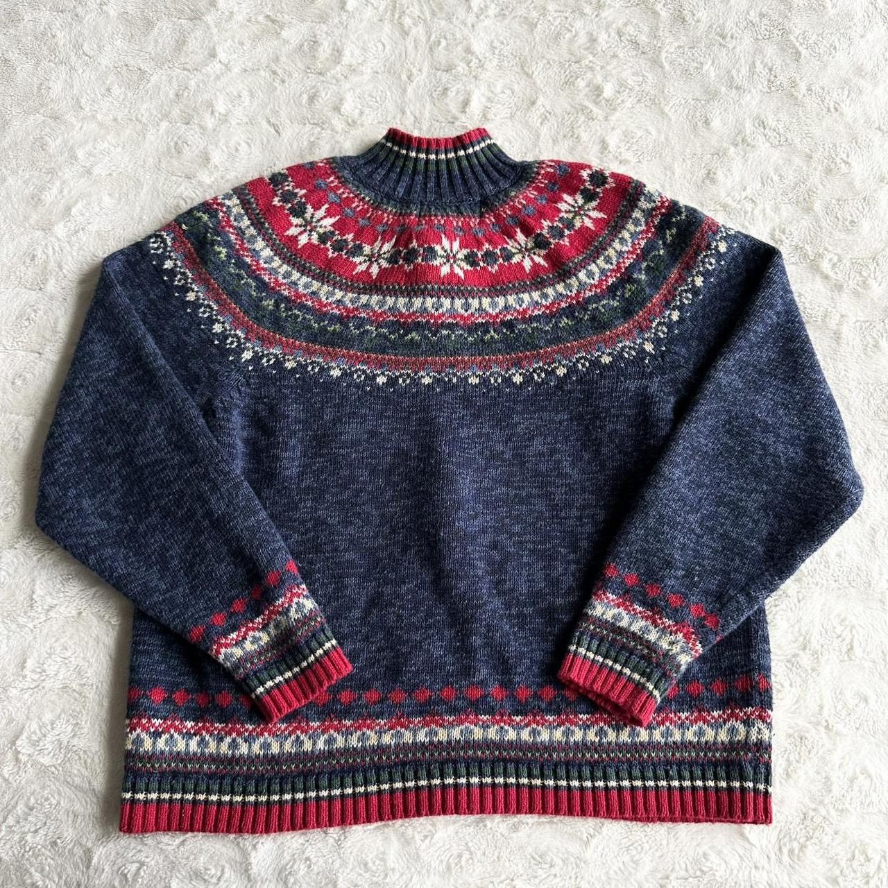 Other Vintage Fair Isle Cardigan Sweater Womens Medium Blue Zip Size M / US 6-8 / IT 42-44 - 2 Thumbnail