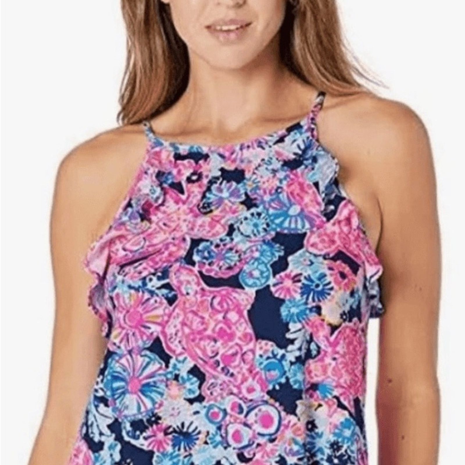 Lilly Pulitzer Lilly Pulitzer Billie Top Sleeveless Ruffle Tank Women Small Size S / US 4 / IT 40 - 1 Thumbnail
