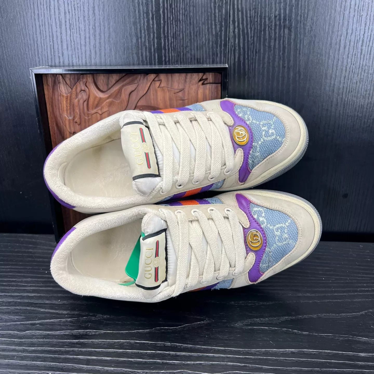 Gucci Gucci Blue-Purple Dirty Sneakers Size 36 Box Size US 5.5 / IT 35.5 - 3 Thumbnail