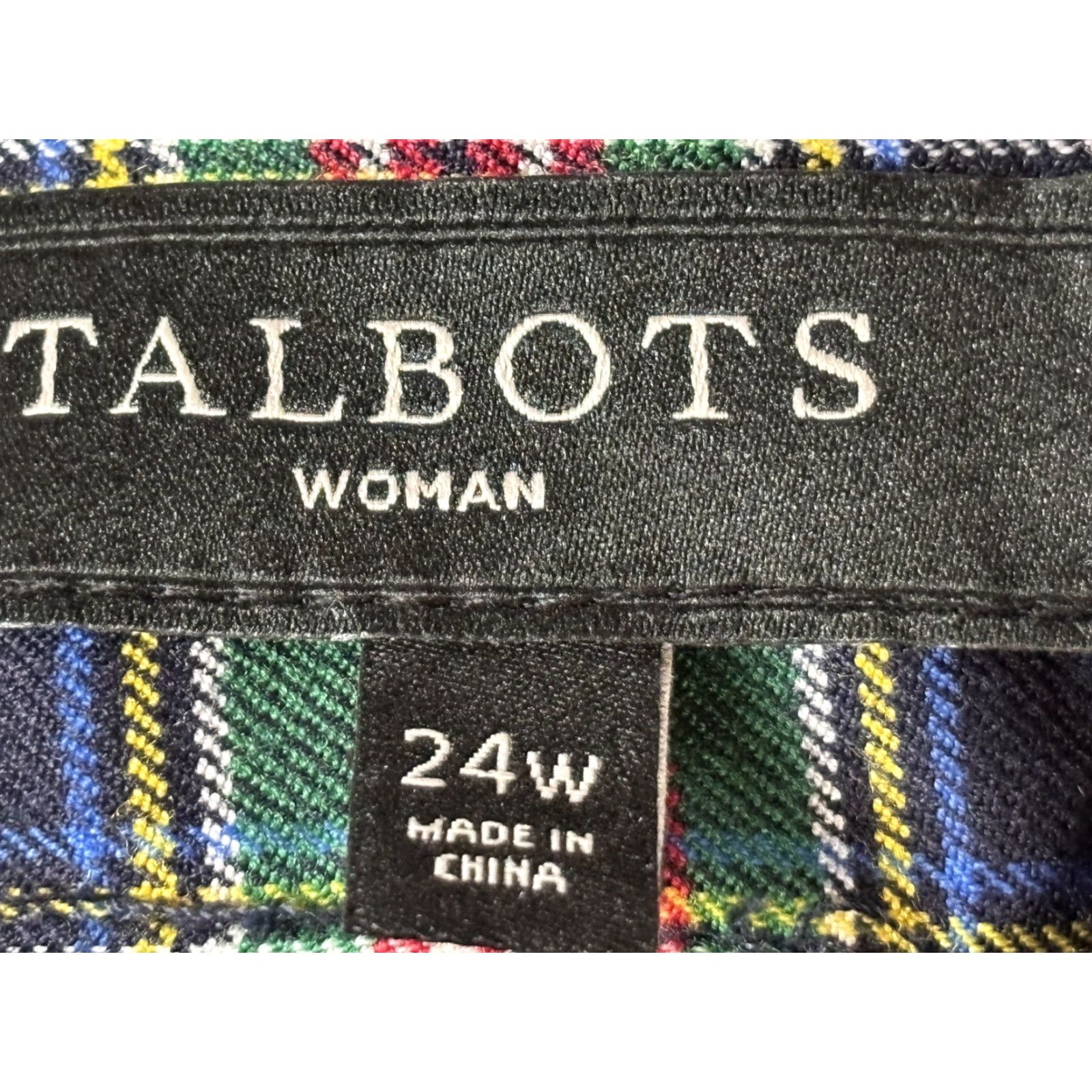 Talbots NEW! Talbots Plaid Wool Blend Dress Pants 24W Plus Tartan Career Classic Size 42" / US 20 - 7 Thumbnail