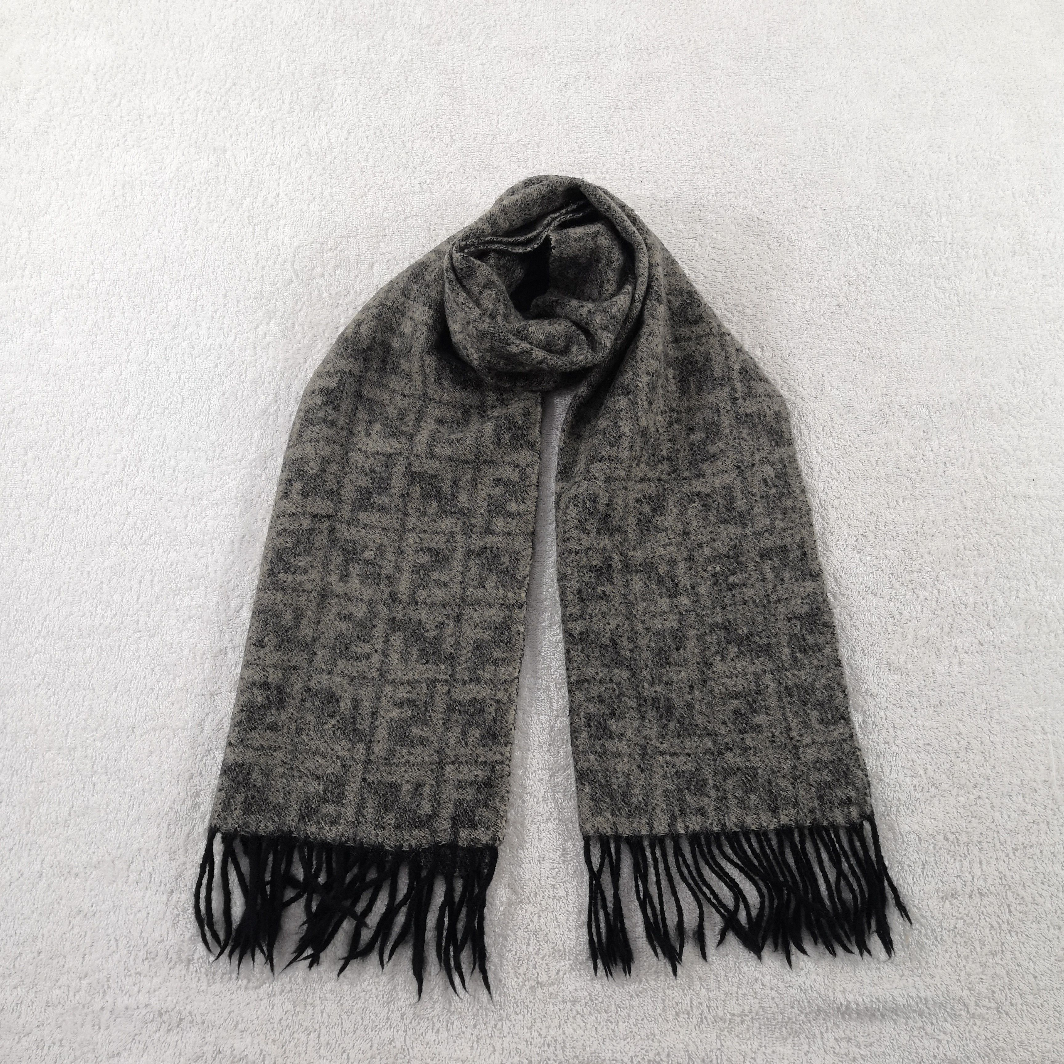 Japanese Brand Vintage Fendi Scarf Wool Fendi Zucca FF Monogram Scarves. Size ONE SIZE - 1 Thumbnail