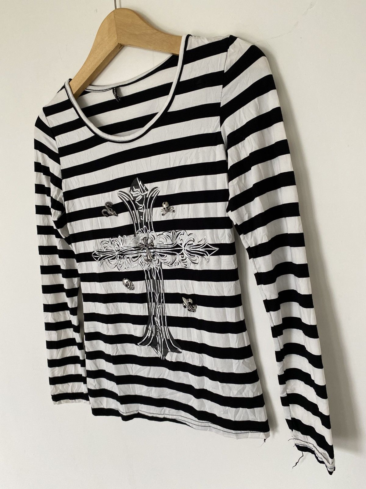 Le Grande Bleu (L.G.B.) Y2k grunge style longgsleeve skull shirt Size XS / US 0-2 / IT 36-38 - 3 Thumbnail