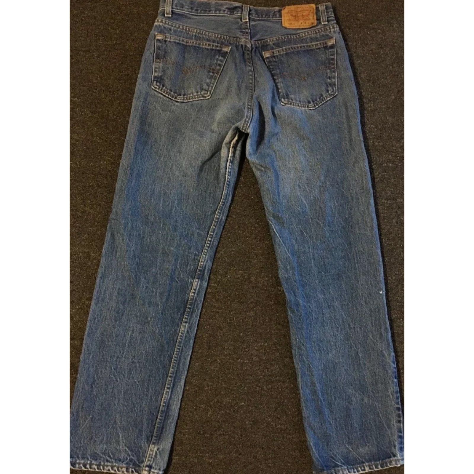Levi's VINTAGE Levi's 501XX Jeans Men 32 Blue Distressed Button Fly 90s Grunge Punk USA Dark Denim Straight 31 Inseam Size US 32 / EU 48 - 2 Thumbnail