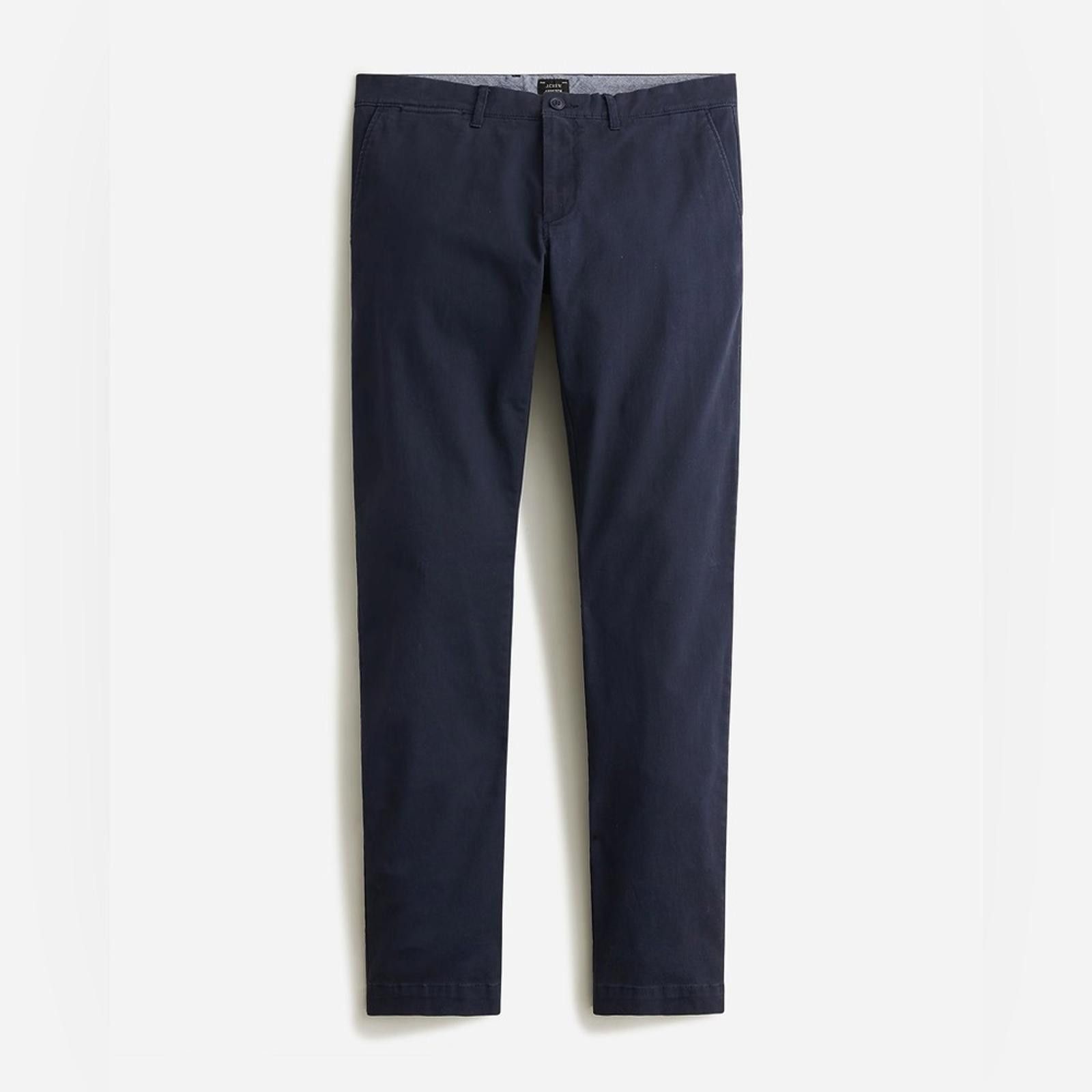 bowery slim-fit dress pant in stretch chino Billy Reid Flat Front Trouser, Navy main image 1