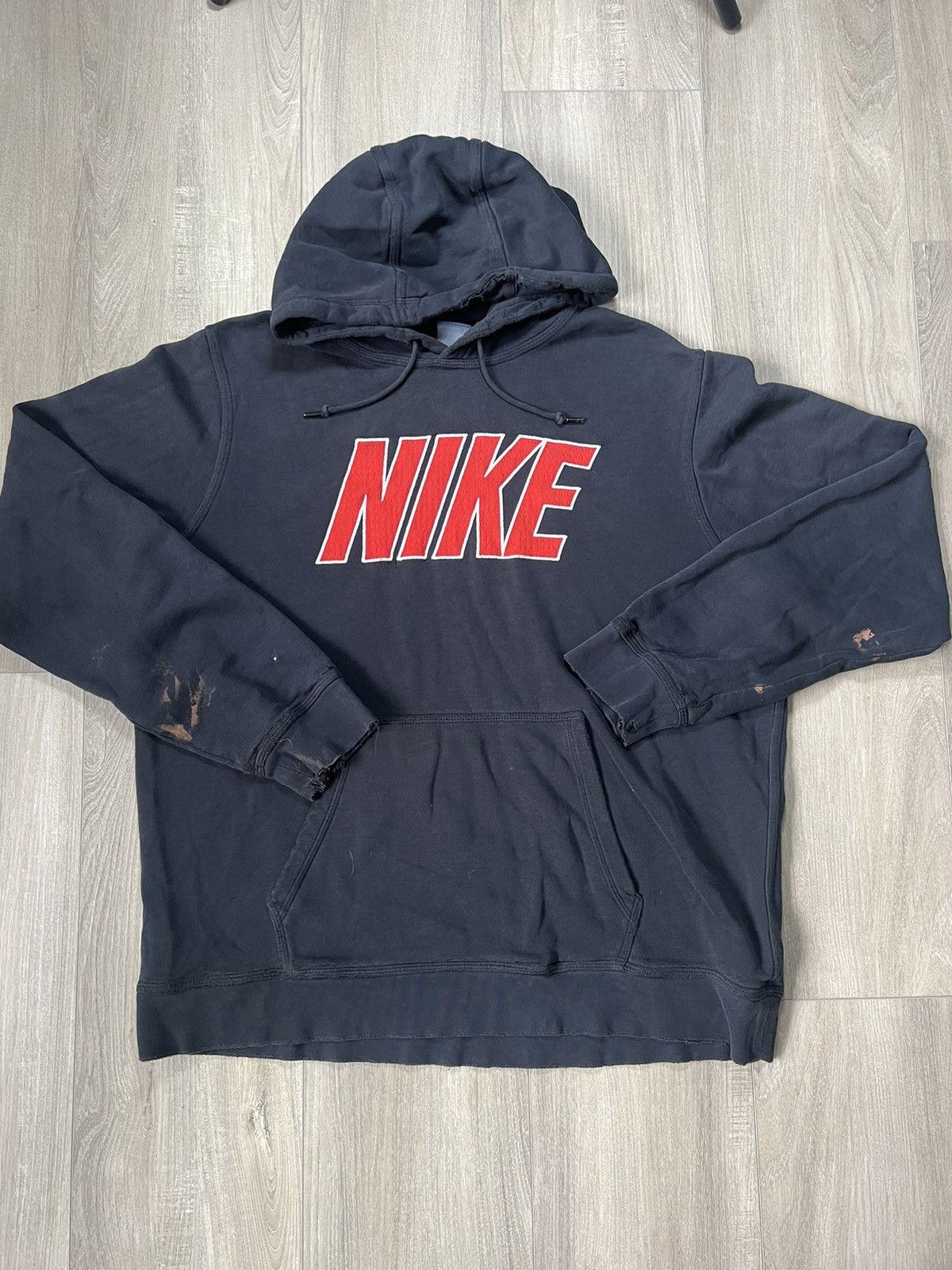 Nike Vintage Y2K Distressed Nike Spellout Faded Hoodie Sweatshirt Size US XL / EU 56 / 4 - 1 Thumbnail