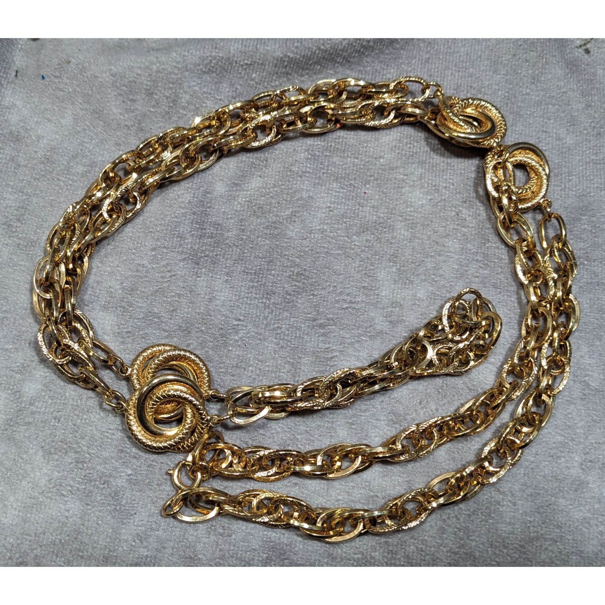 Other Elegant Chain Necklace With Snake Texture Engraved Accents G Size ONE SIZE - 7 Thumbnail