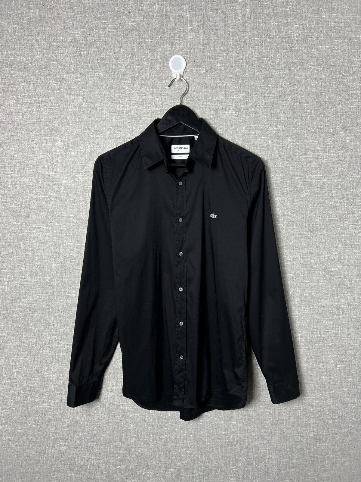 Lacoste Lacoste Black Button Up Long Sleeve Shirt With White Logo Size US S / EU 44-46 / 1 - 1 Thumbnail