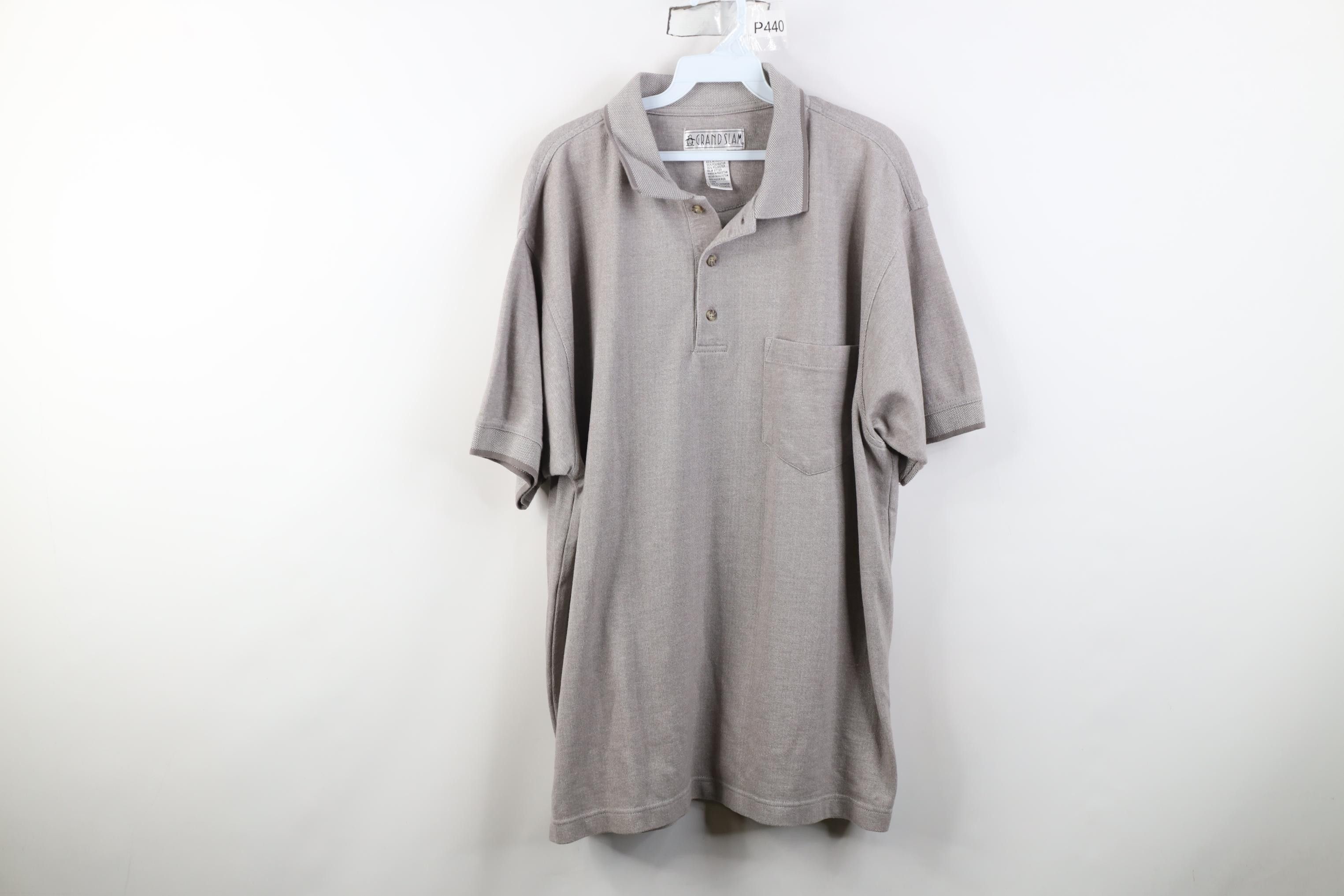 Vintage Vintage 90s Streetwear Heavyweight Knit Golf Polo Shirt Gray Size US XL / EU 56 / 4 - 1 Thumbnail