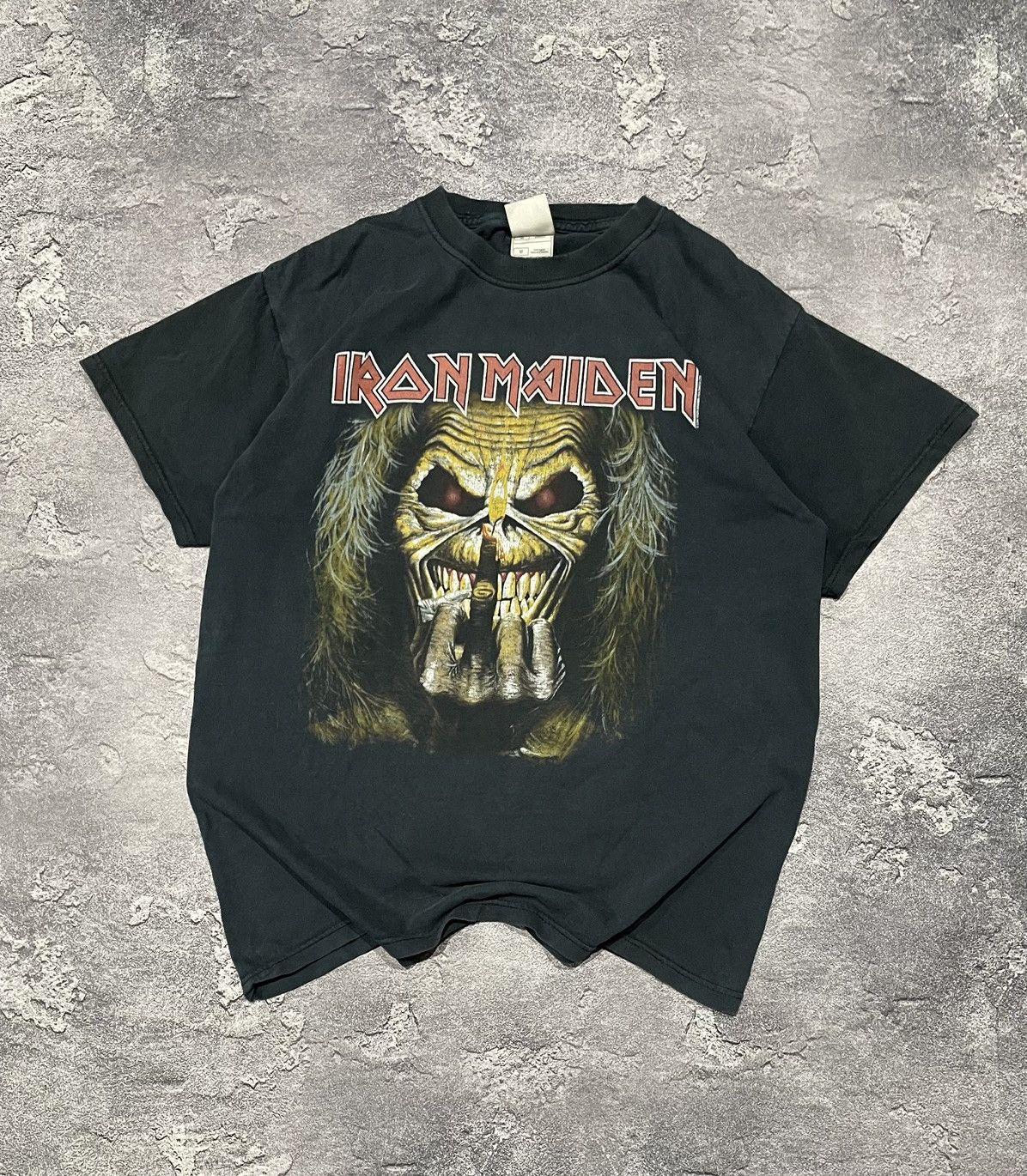 Band Tees Vintage 2007 Iron Maiden Eddie Candle Finger Crazy Y2K Tee Size US M / EU 48-50 / 2 - 2 Thumbnail