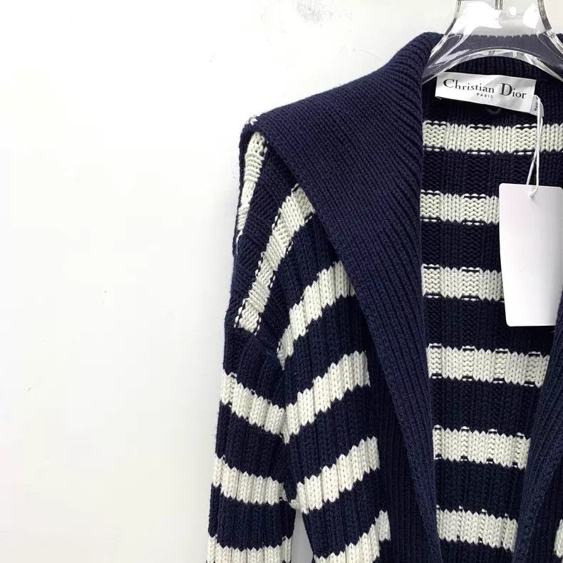 Dior Dior Color-matched striped cotton mixed cashmere knitted c Size XXS / US 00 / IT 34 - 3 Thumbnail