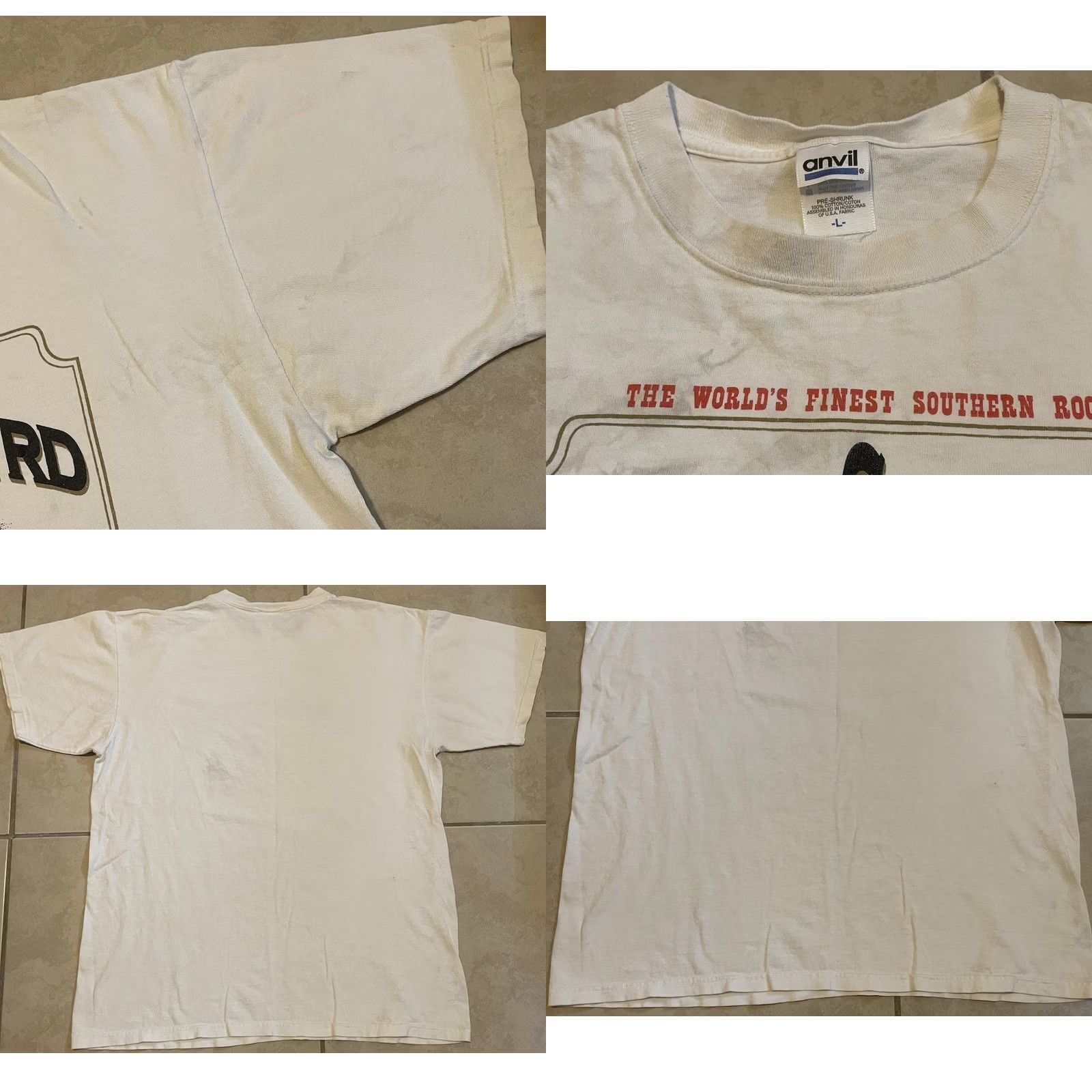 Vintage VINTAGE Lynyrd Skynyrd Faded Distress Jim Beam Shirt M Concert Band 90s Y2K Mens T-Shirt White Graphic Tee Size US M / EU 48-50 / 2 - 9 Thumbnail