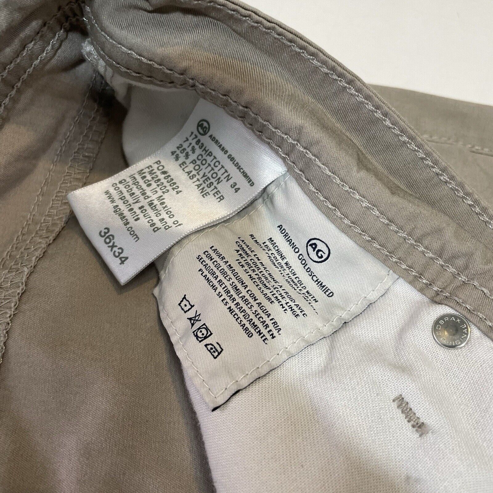 AG Adriano Goldschmied AG Adriano Goldschmied Tellis Slim Khaki Pants Beige 36x34 Size US 36 / EU 52 - 8 Thumbnail
