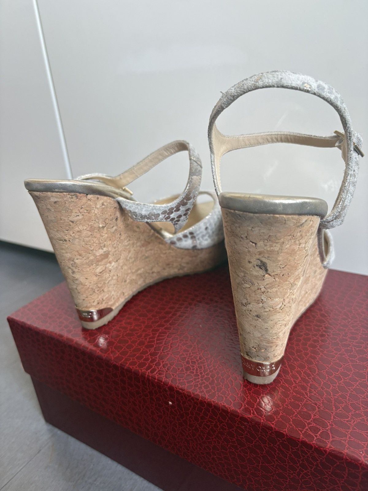 Jimmy Choo Jimmy Cho Metallic Snakeskin Spadrille Size US 8 / IT 38 - 3 Thumbnail