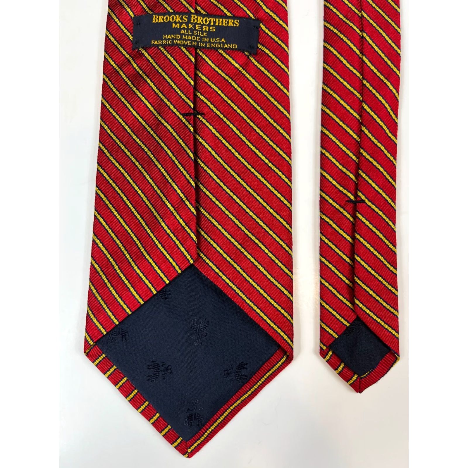 Brooks Brothers Brooks Brothers Makers Silk Tie Striped Men’s Tie, Red, 100% Silk, Woven in England, Made in USA, Length 58", Width 3.75" Size ONE SIZE - 6 Thumbnail