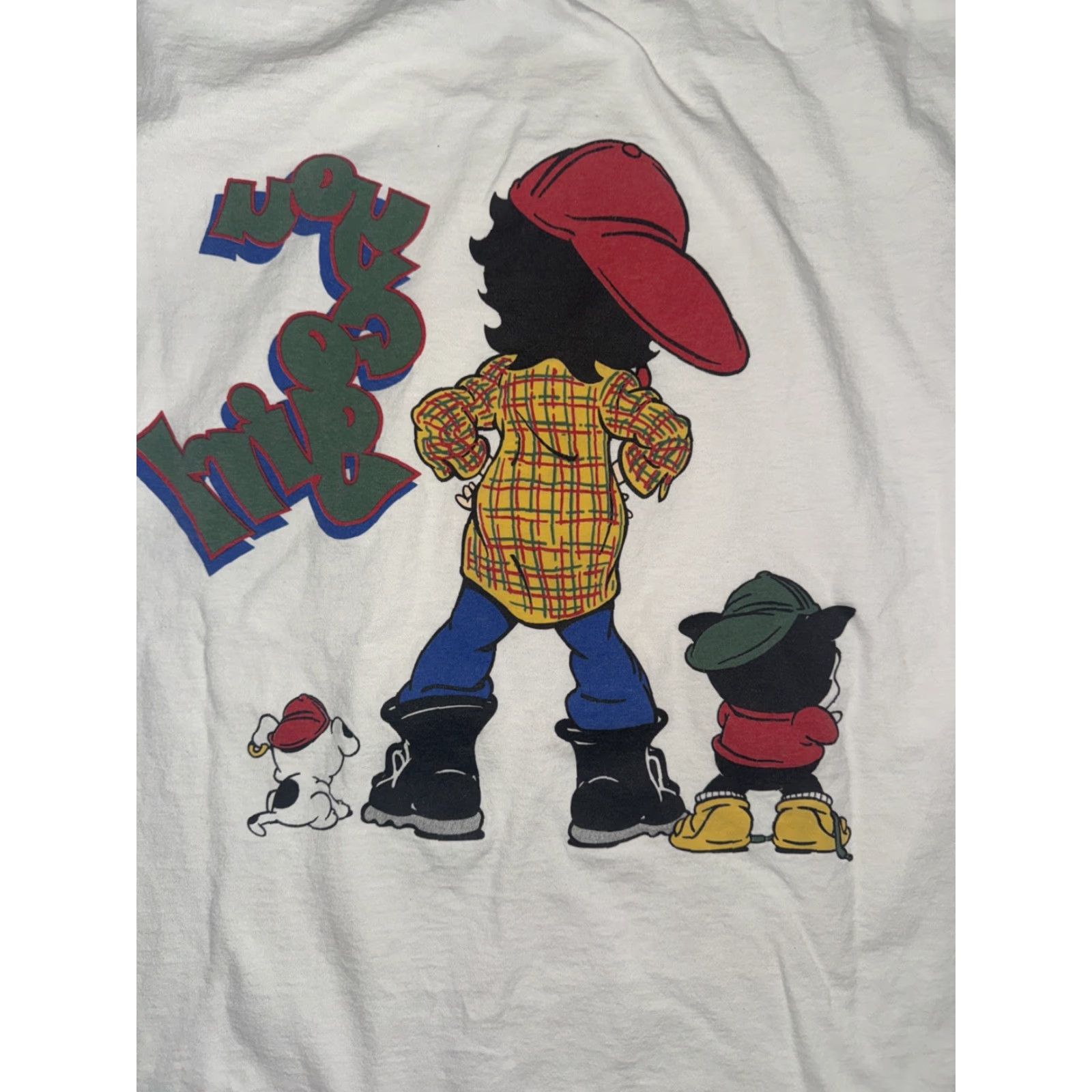 Doublet VINTAGE Betty Boop T-Shirt XL White 90s Unisex Adults Crew Neck Short Sleeve Double-Sided Pudgy Bimbo Logo NJ Croce Cartoon Graphic Go Girl Women Men Size US XL / EU 56 / 4 - 8 Thumbnail