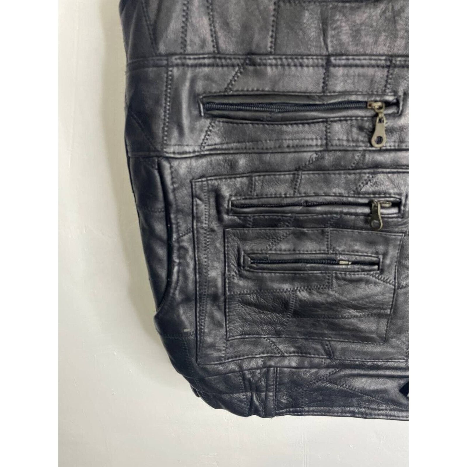 Vintage Vintage Black Leather Utility Vest with Multi Pockets Size L Size US L / EU 52-54 / 3 - 5 Thumbnail