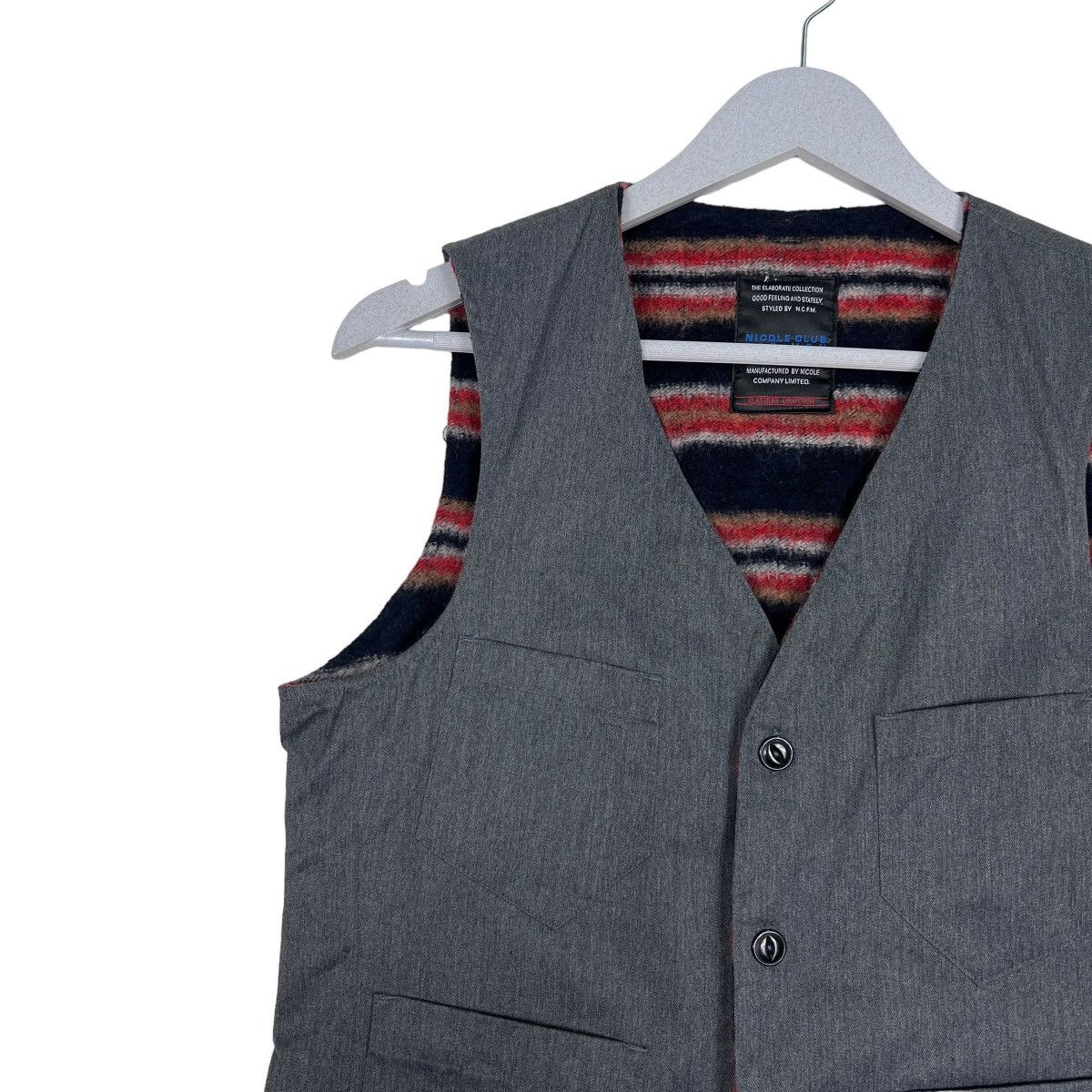 Japanese Brand 🔥 NICOLE CLUB FOR MEN MOHAIR LINING VEST Size US S / EU 44-46 / 1 - 7 Thumbnail