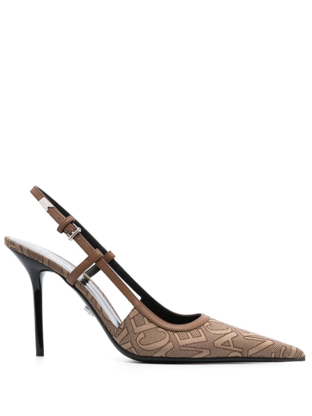Versace Slingback Leather Pump in brown Size US 6.5 / IT 36.5 - 1 Thumbnail