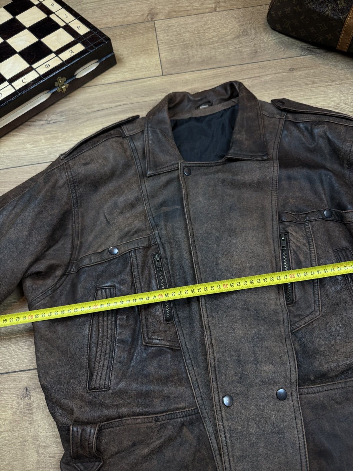 Vintage Vintage leather bomber jacket 90s original retro casual item Size US XL / EU 56 / 4 - 3 Thumbnail