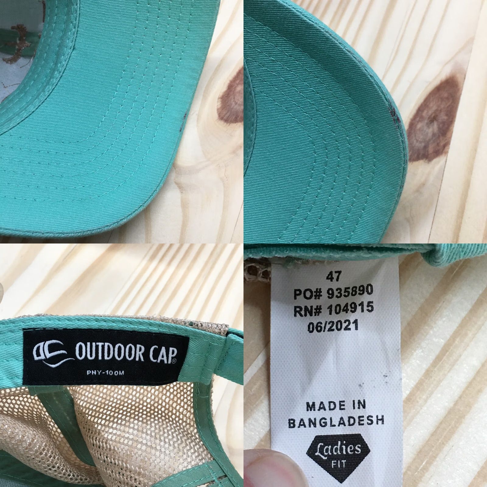 Logo 7 Outdoor Cap Trucker Hat Womens Green OS Curved Brim Embroidered Logo Size ONE SIZE - 9 Thumbnail