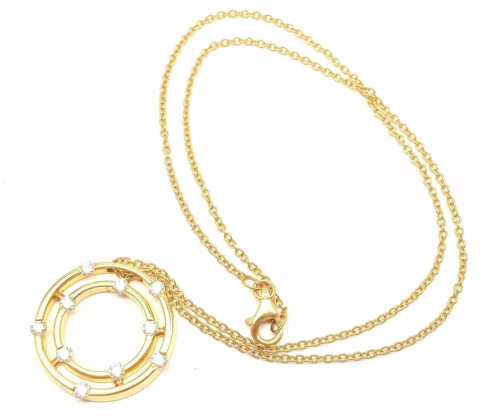 Other Roberto Coin 18k Double Hoop Diamond Pendant Necklace Size ONE SIZE - 4 Thumbnail