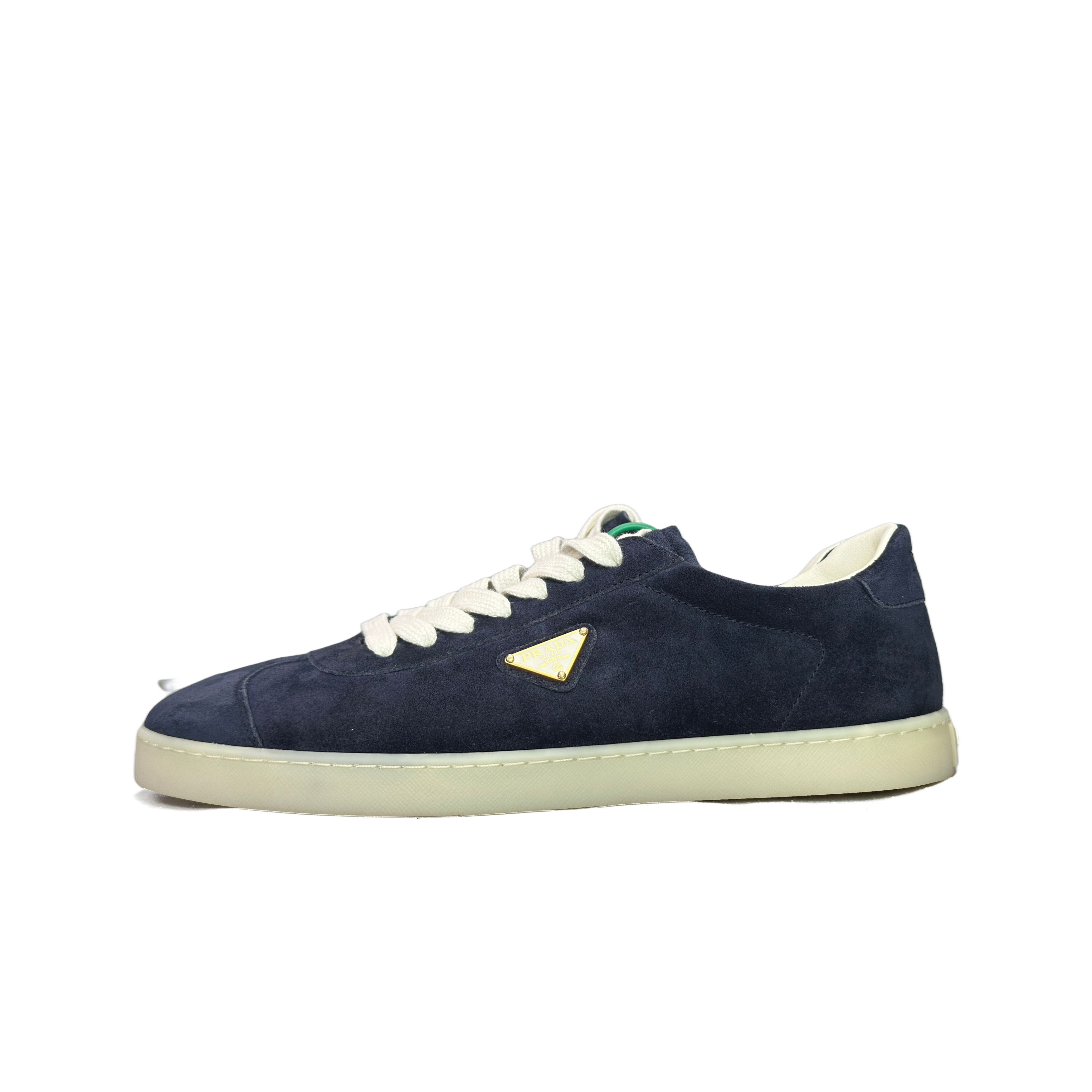 Prada Prada Suede Triangle Logo Low-Top Sneakers Size 9 Size US 9 / EU 42 - 1 Thumbnail