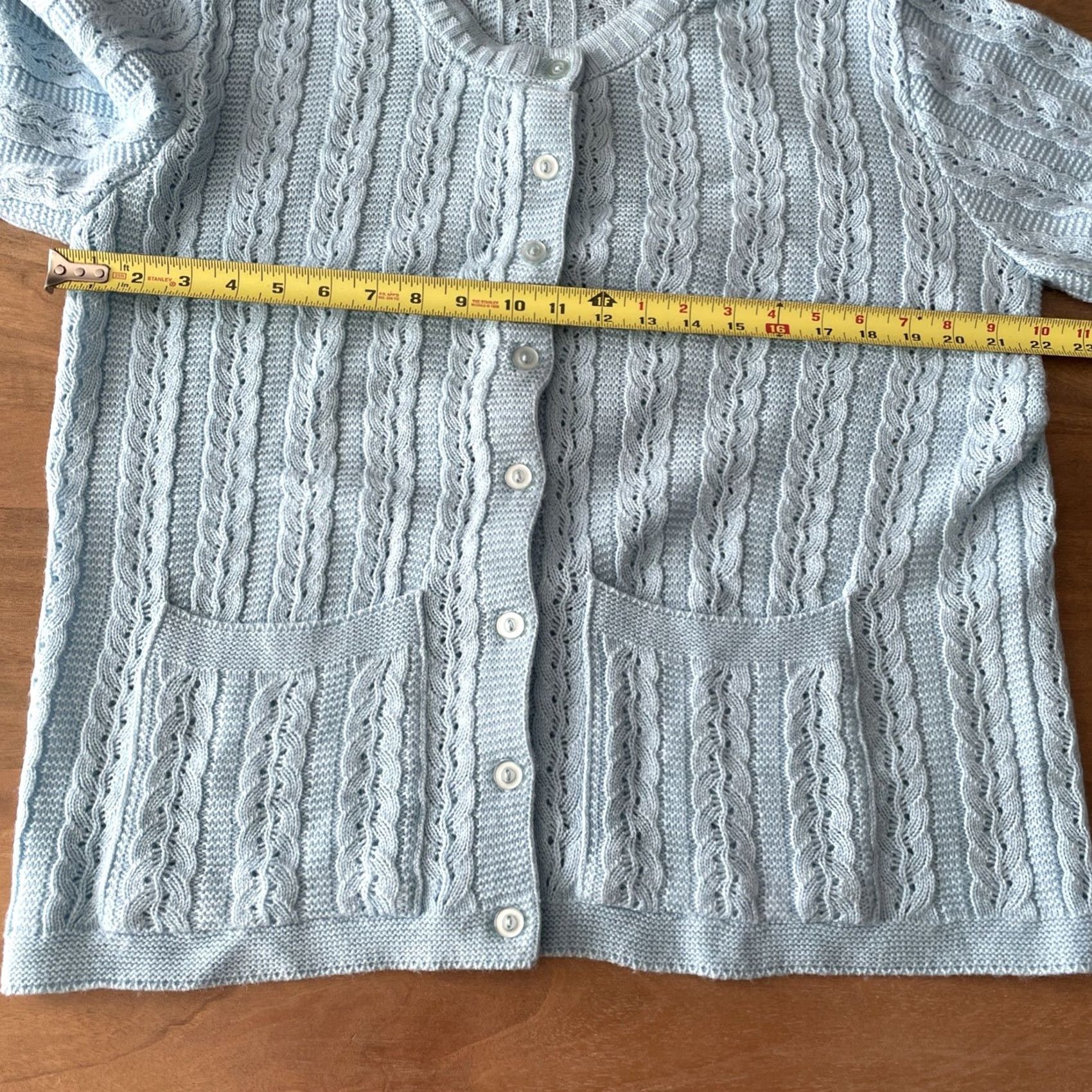Vintage VINTAGE Anthony Richards Cardigan Sweater Womens L Blue USA Cable Knit Button Front Crew Neck Raglan Sleeve Size L / US 10 / IT 46 - 7 Thumbnail