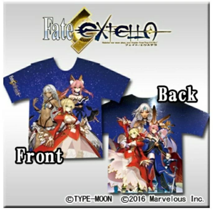 Japanese Brand NEW Fate / Extella AOP tshirt promo game anime Made in Japan Size US M / EU 48-50 / 2 - 1 Thumbnail