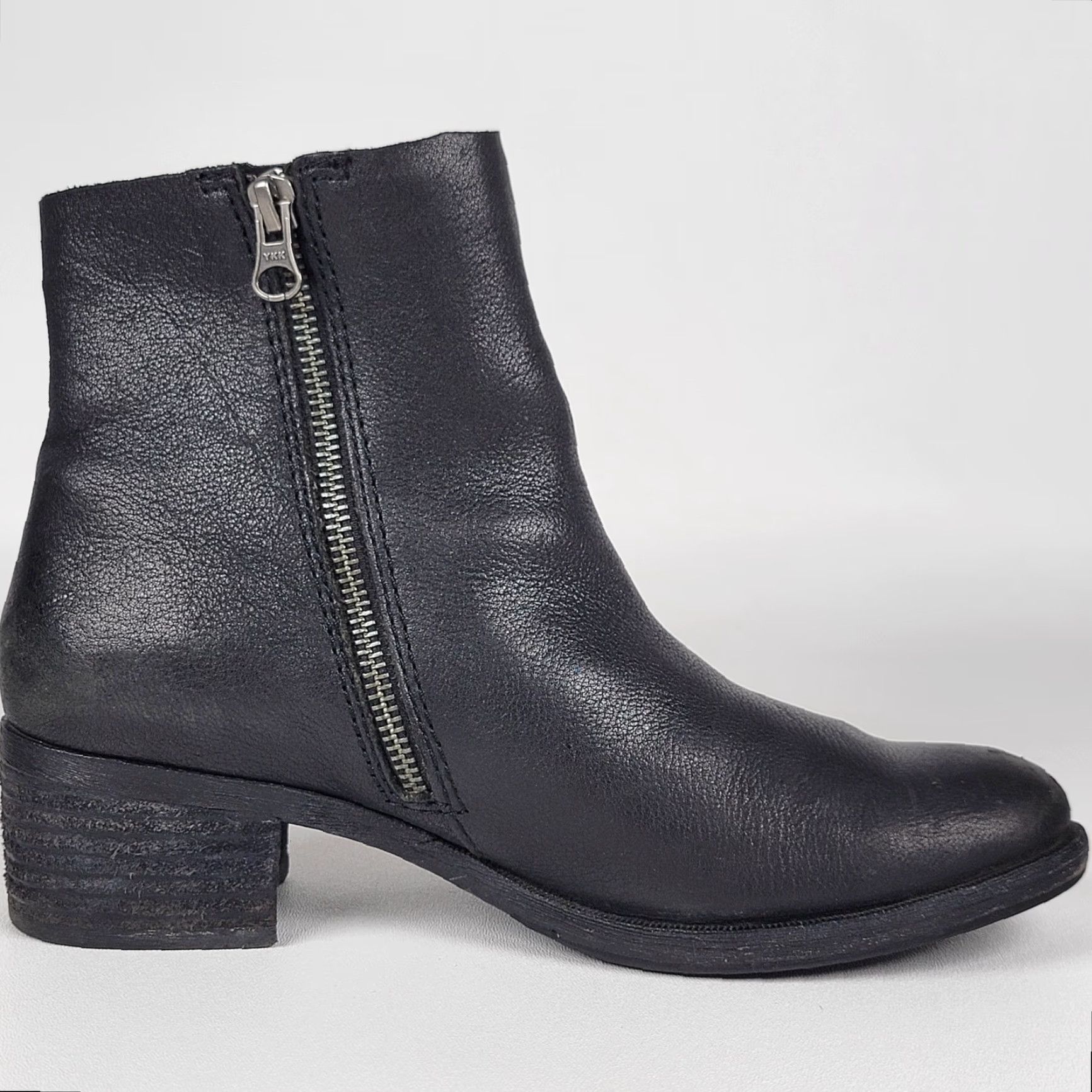 Vintage VINTAGE Women’s 7M Kork-Ease Zip On Ankle Boot Mayten Black Leather K54003 Size US 7 / IT 37 - 5 Thumbnail