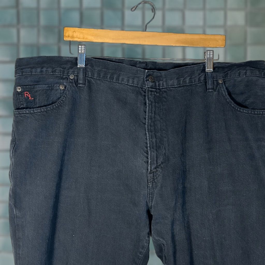 Polo Ralph Lauren VINTAGE Polo Ralph Lauren Jeans 46 Black 30 100% Cotton Mens Classic 867 Straight Leg Hudson 867 Inseam 30 Mens Size US XXL / EU 58 / 5 - 1 Thumbnail