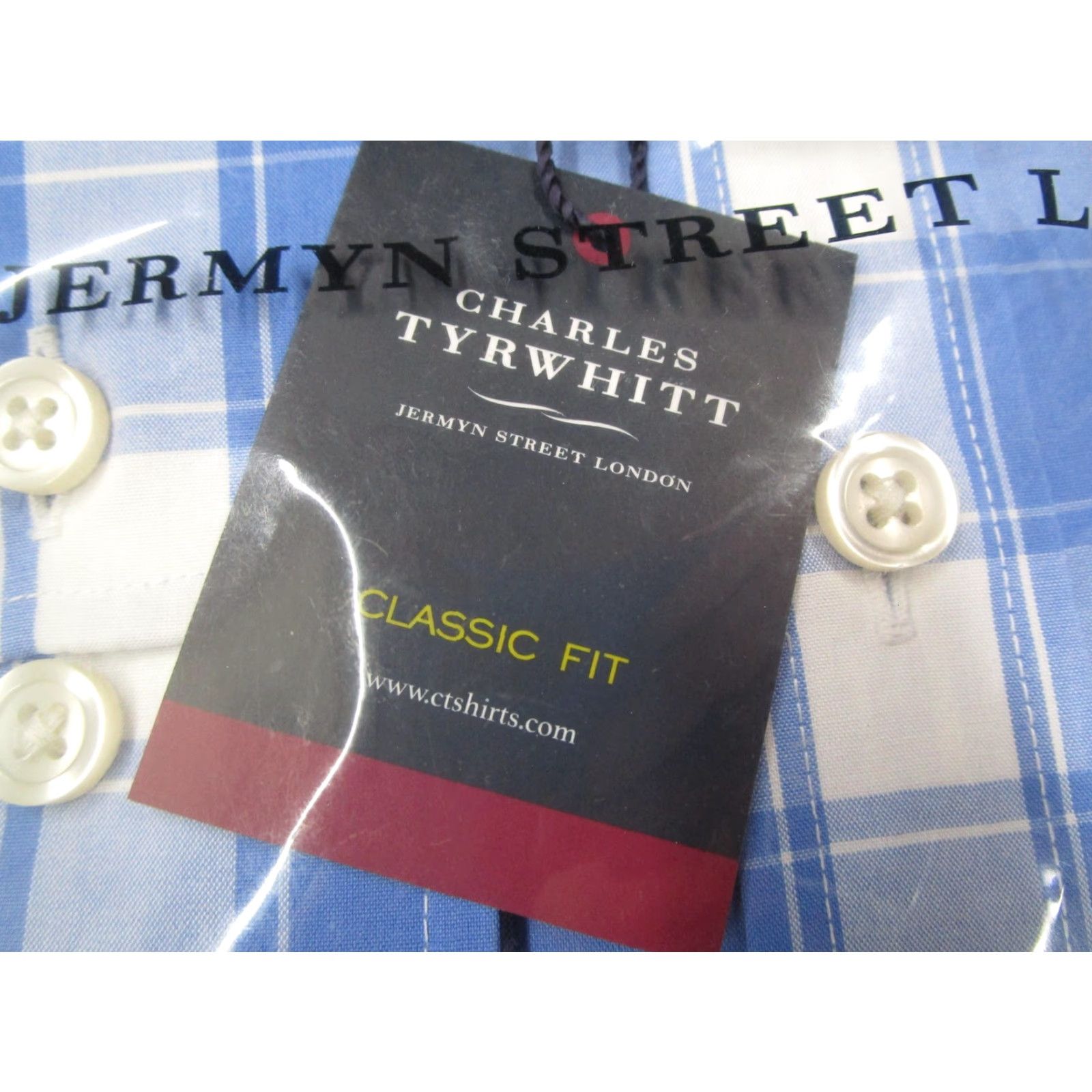 Charles Tyrwhitt Charles Tyrwhitt Shirt Mens Large Blue Check Non Iron Classic Fit Button Down Size US L / EU 52-54 / 3 - 2 Thumbnail