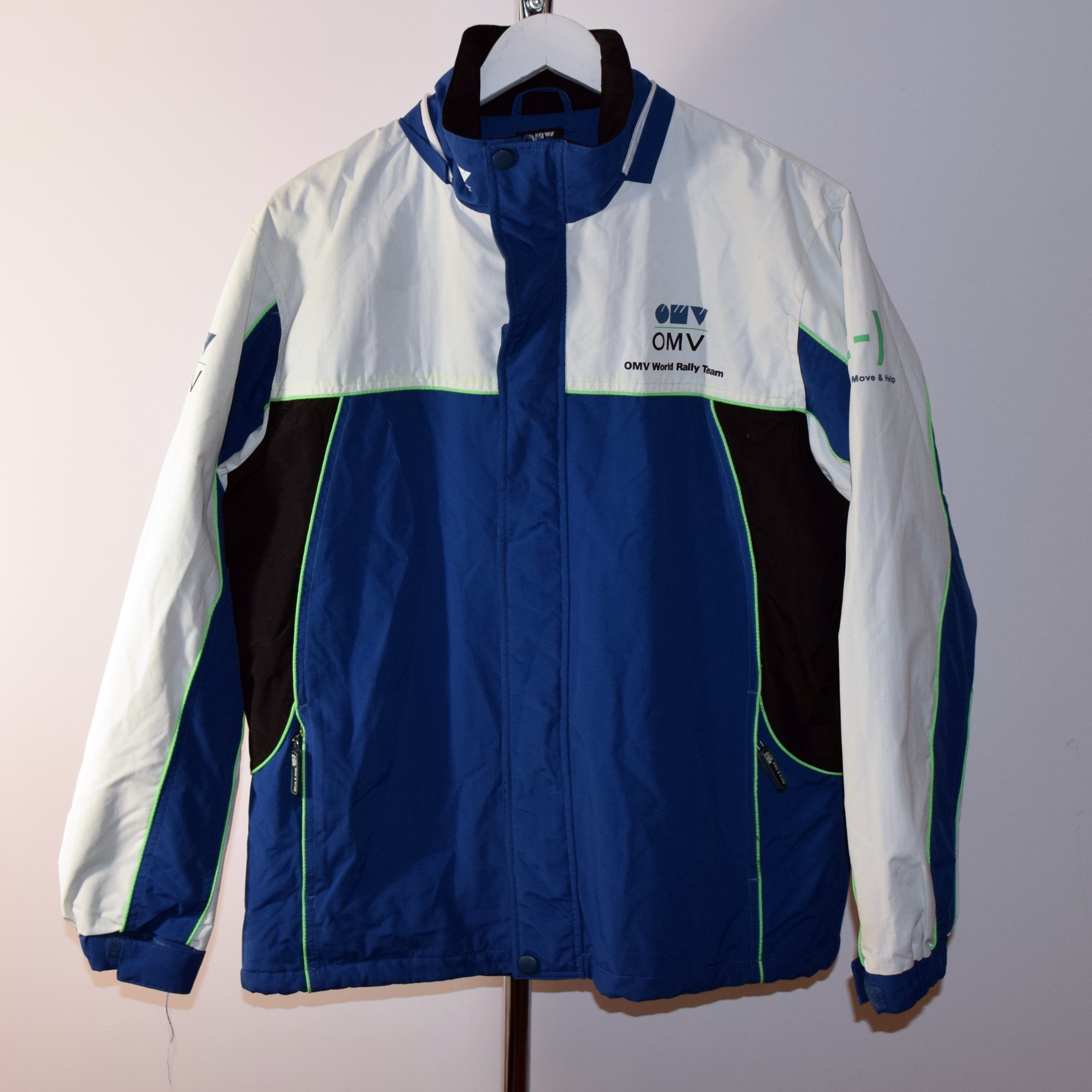 image of Nascar x Racing Vintage Omv World Rally Team Jacket Soft Shell M in Blue White, Men's (Size Medium)
