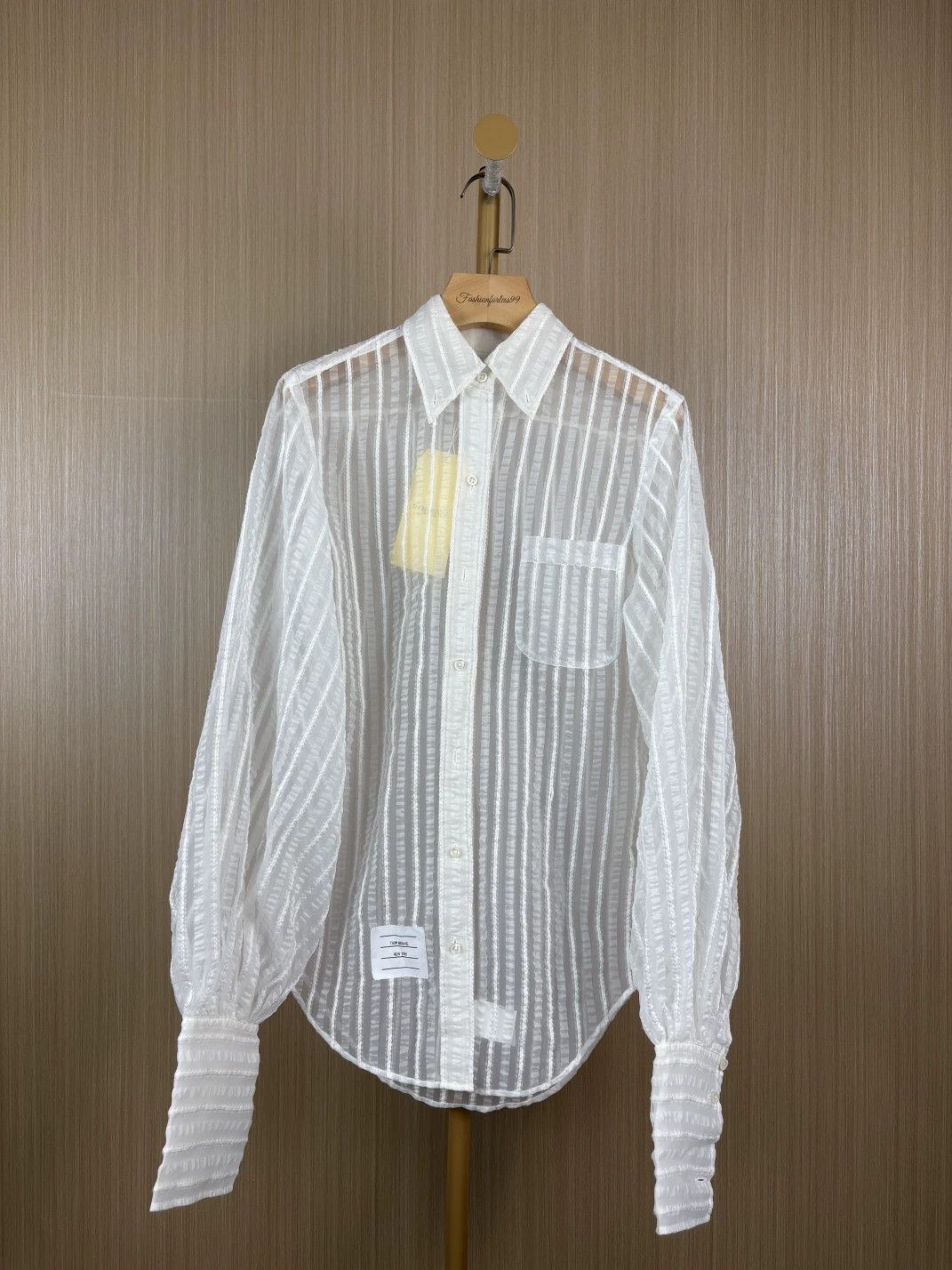 Thom Browne thom browne white sheer shirt size 40 Size US M / EU 48-50 / 2 - 1 Thumbnail