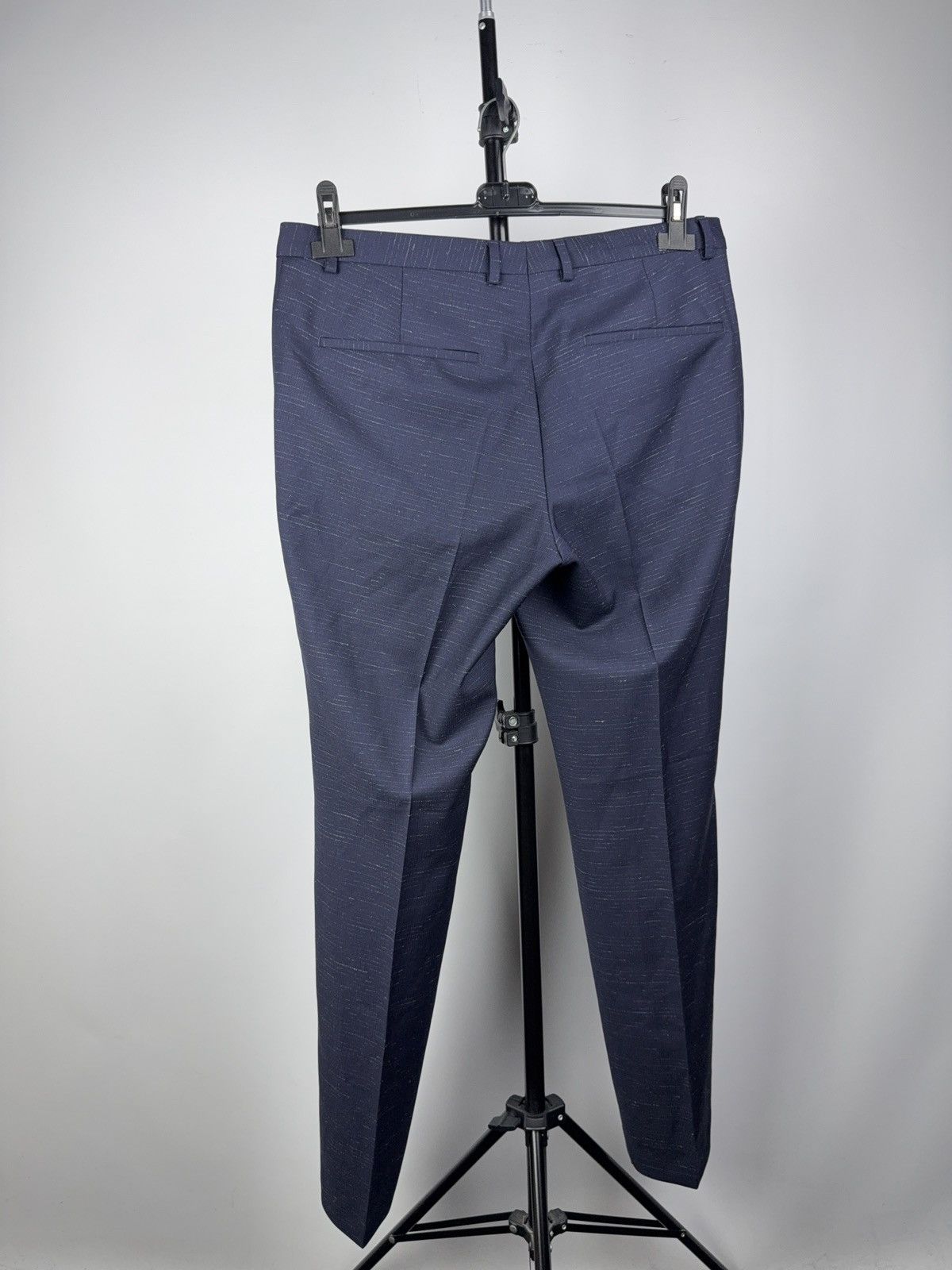 Hugo Boss Luxury 00s Hugo Boss Textured Formal Pants Navy Slim Dress Size US 32 / EU 48 - 6 Thumbnail