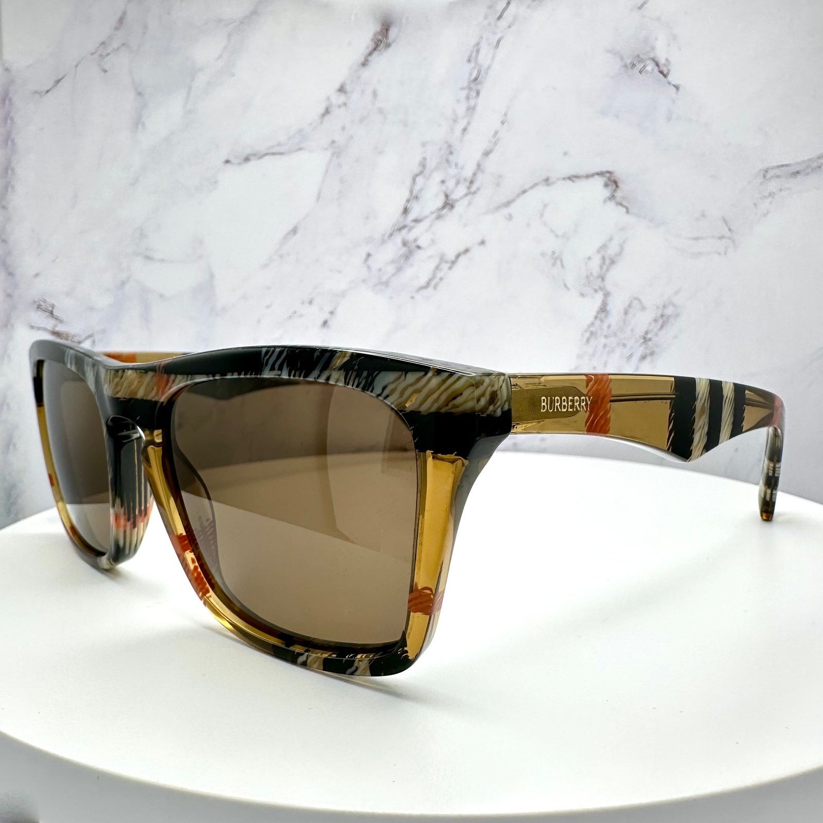 Burberry Burberry New Sunglasses Brown Black Square Classic Check Size ONE SIZE - 3 Thumbnail