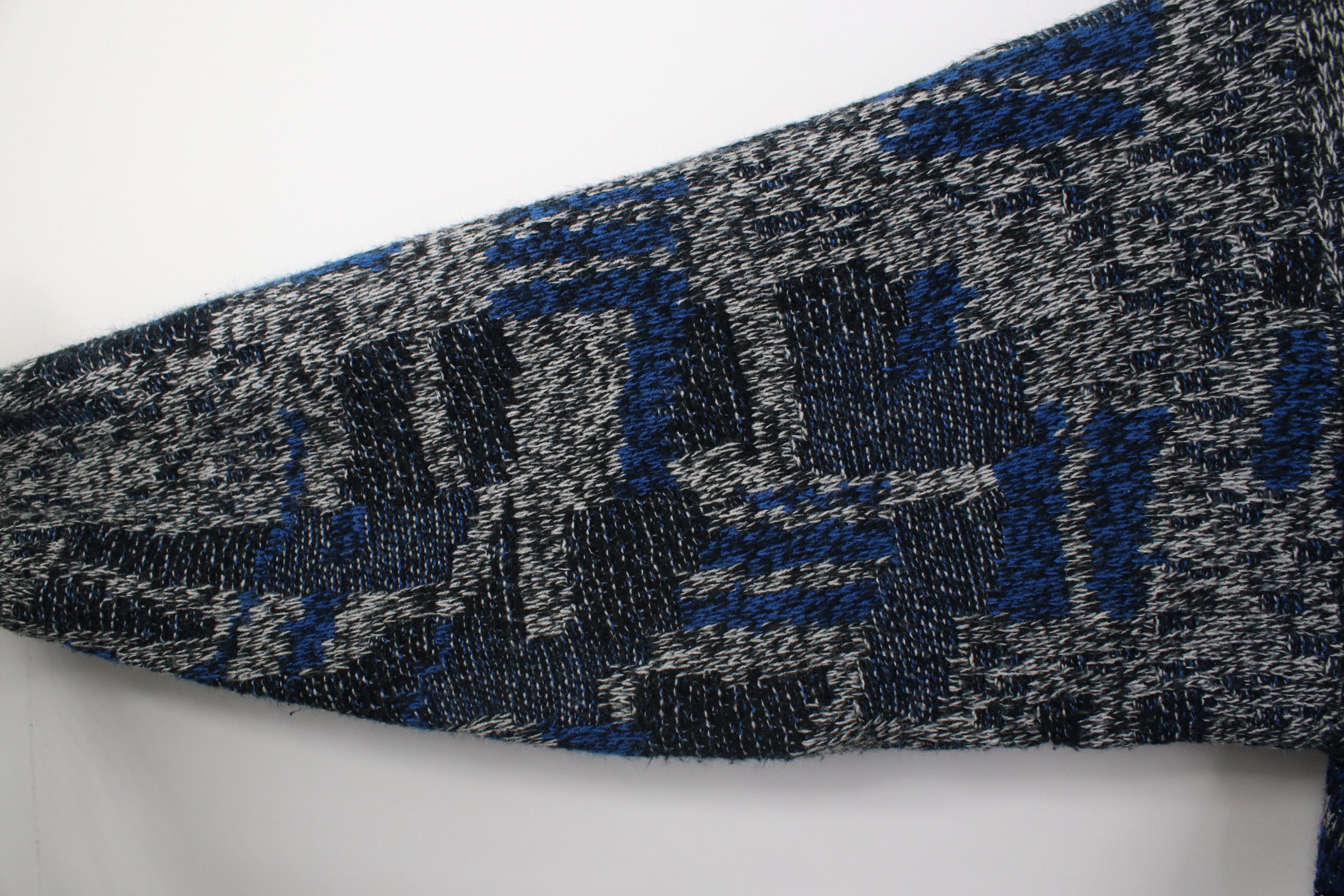 Vintage Vintage 90s Streetwear Geometric Knit Cardigan Sweater Size US XL / EU 56 / 4 - 5 Thumbnail