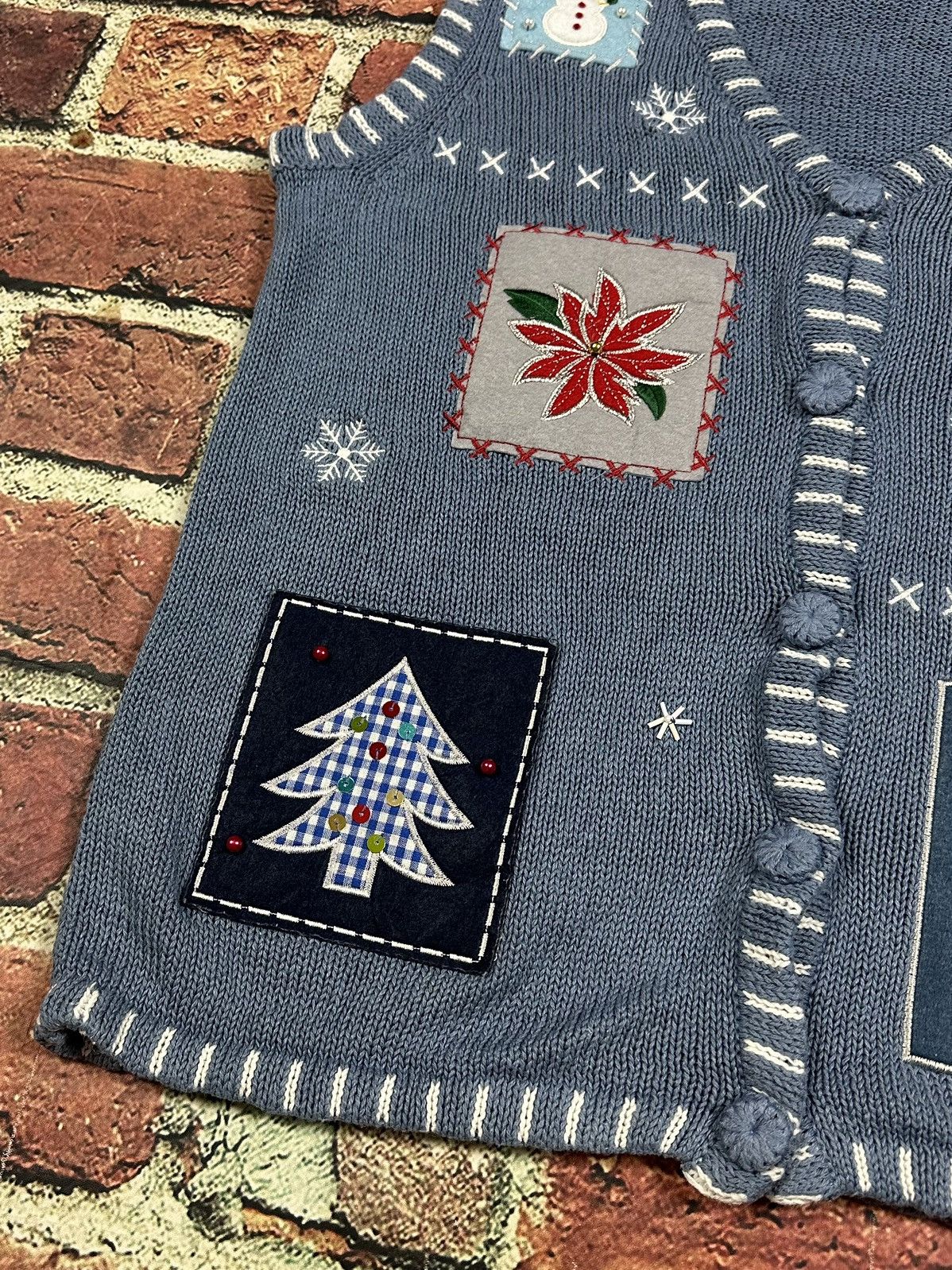 Holiday Brand Holiday Editions Christmas Sweater Vest Granny Snowman Santa Size M / US 6-8 / IT 42-44 - 7 Thumbnail