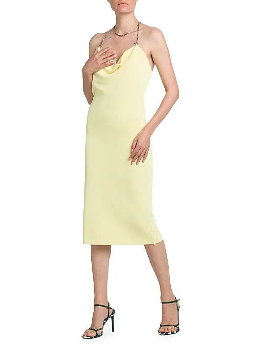 Bottega Veneta o1y0725 Midi Dress in Pastel Yellow Size S / US 4 / IT 40 - 3 Thumbnail