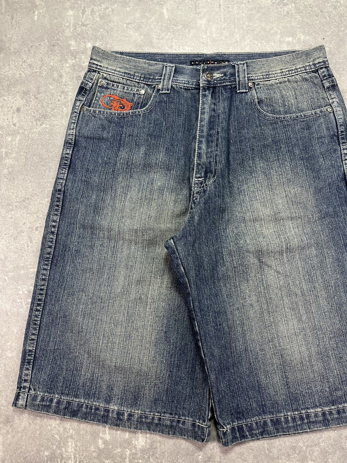 Pelle Pelle Pelle Pelle Y2K Embroidered Baggy Denim Shorts Jorts 34 36 Size US 34 / EU 50 - 3 Thumbnail